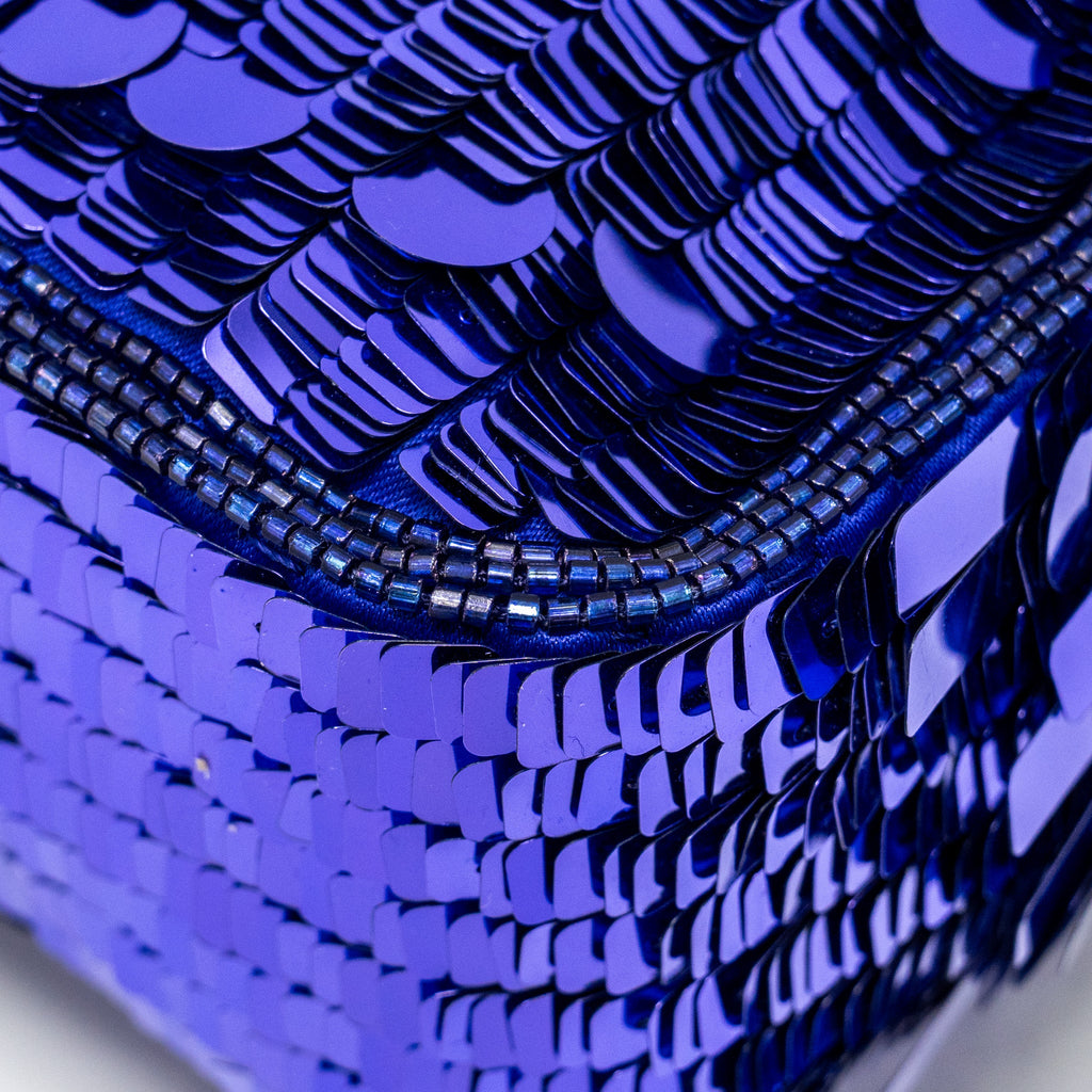 FENDI BAGUETTE BAG LIMITED EDITION SEQUIN/LEATHER PURPLE GHW