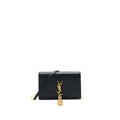 SAINT LAUREN  KATE WALLET ON CHAIN WITH TASSEL BLACK GHW
