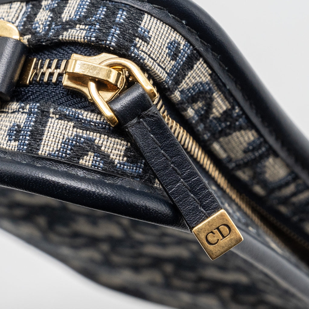 DIOR DIORQUAKE POUCH WITH CLUTCH OBLIQUE JACQUARD CANVAS BLUE GHW