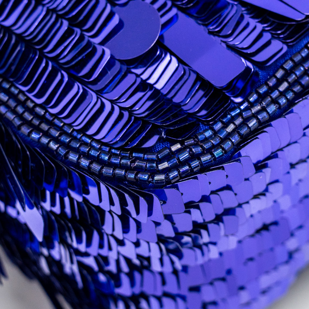 FENDI BAGUETTE BAG LIMITED EDITION SEQUIN/LEATHER PURPLE GHW