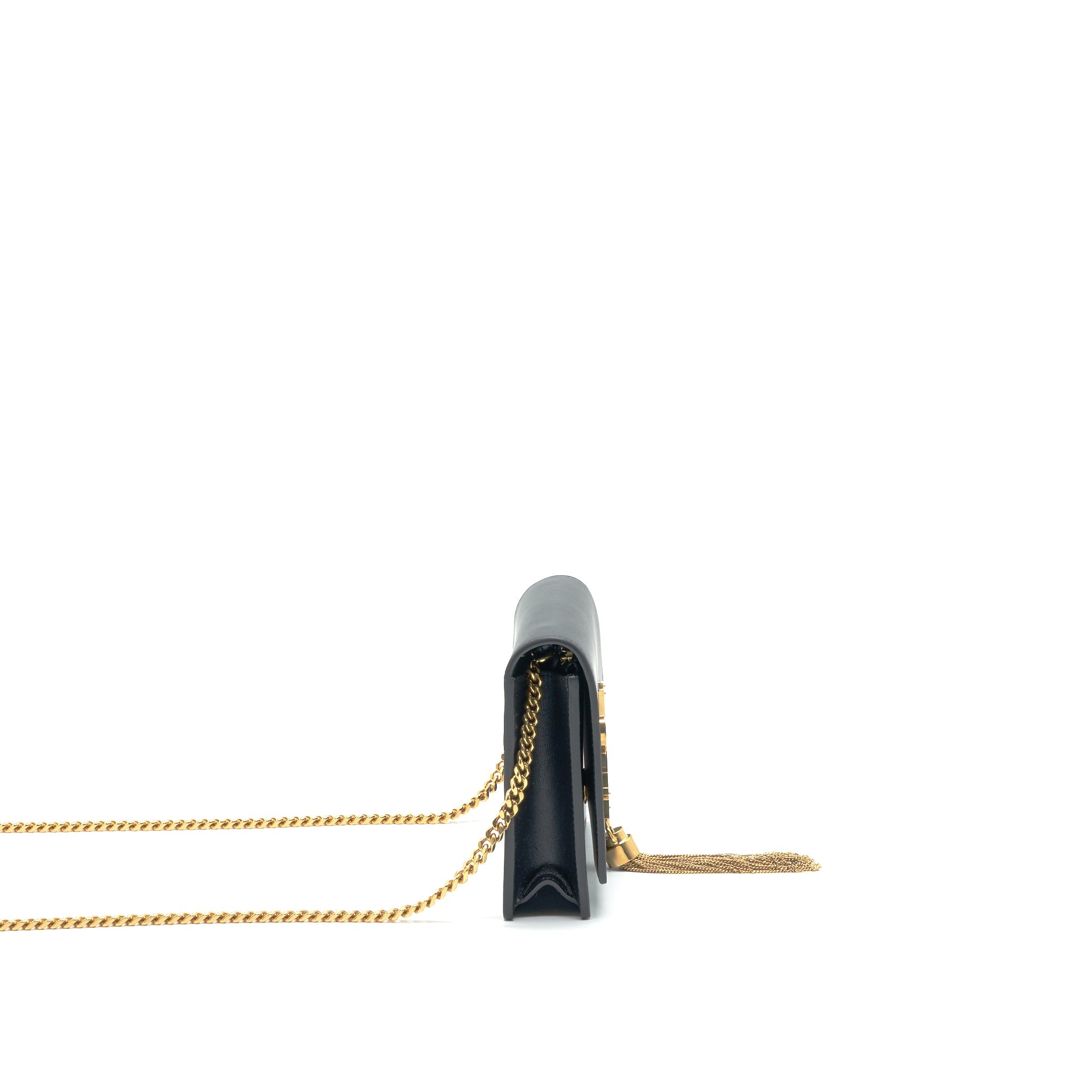 SAINT LAUREN  KATE WALLET ON CHAIN WITH TASSEL BLACK GHW