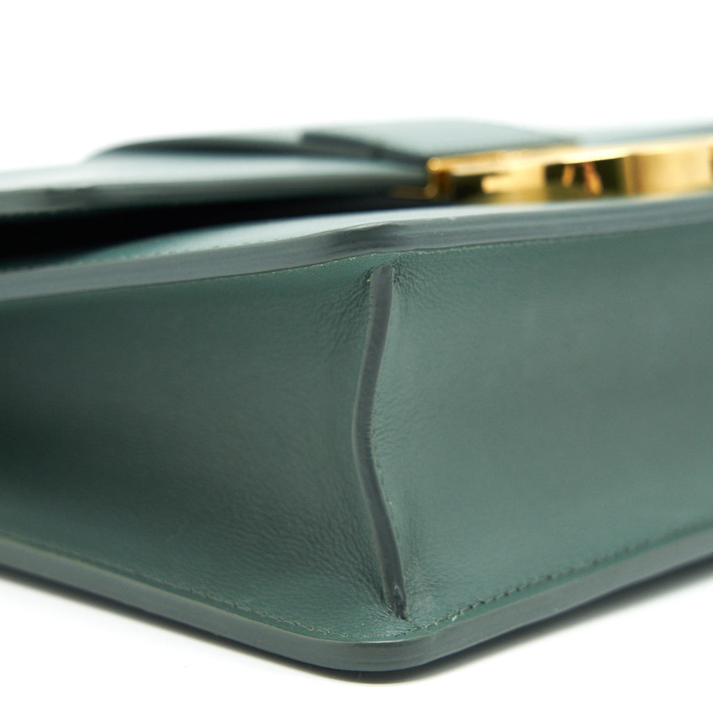 DIOR 30 MONTAIGNE MEDIUM FLAP BAG GREEN WITH GHW