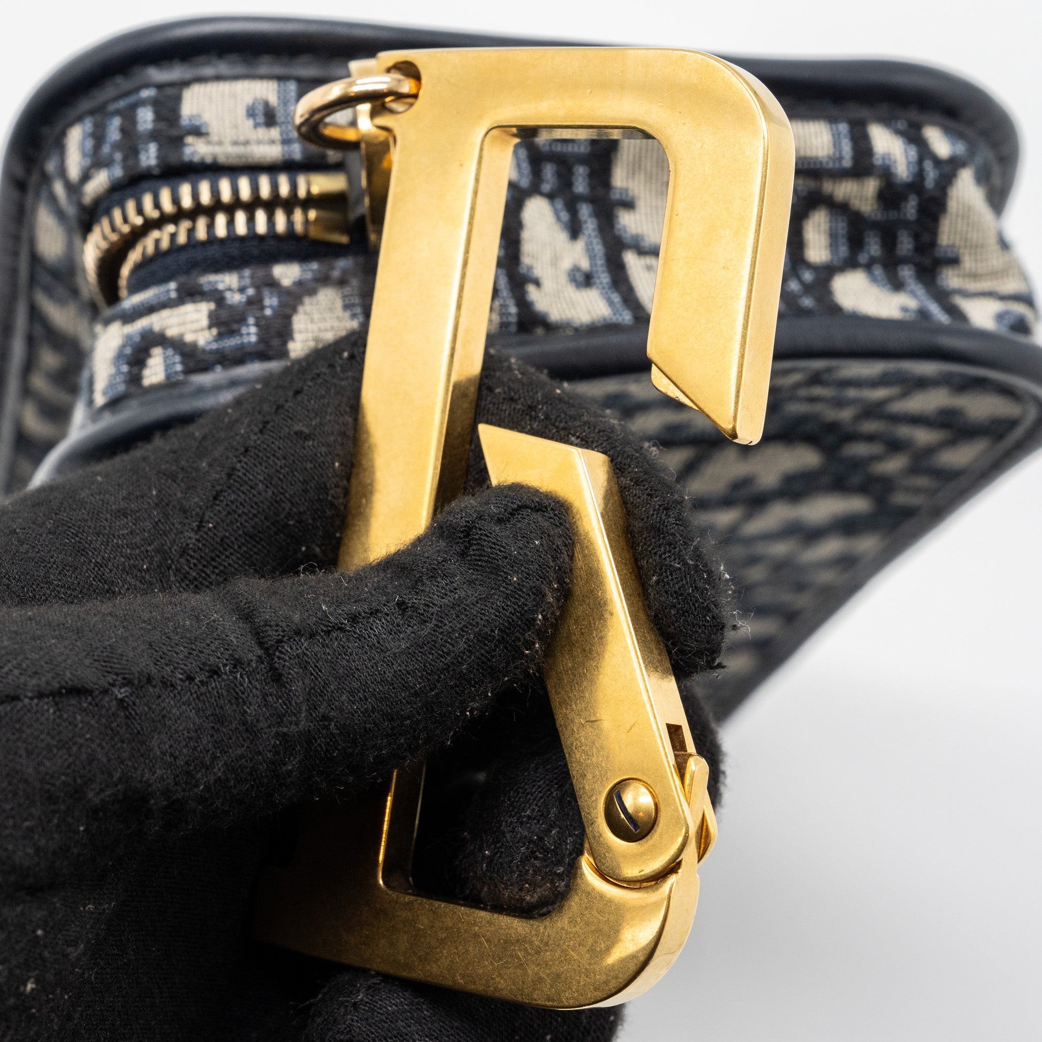 DIOR DIORQUAKE POUCH WITH CLUTCH OBLIQUE JACQUARD CANVAS BLUE GHW