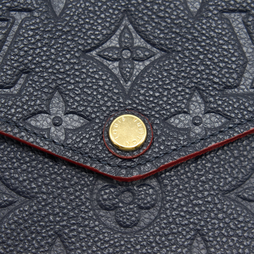 LOUIS VUITTON FELICIE POCHETTE MONOGRAM EMPREINTE LEATHER MARINE ROUGE