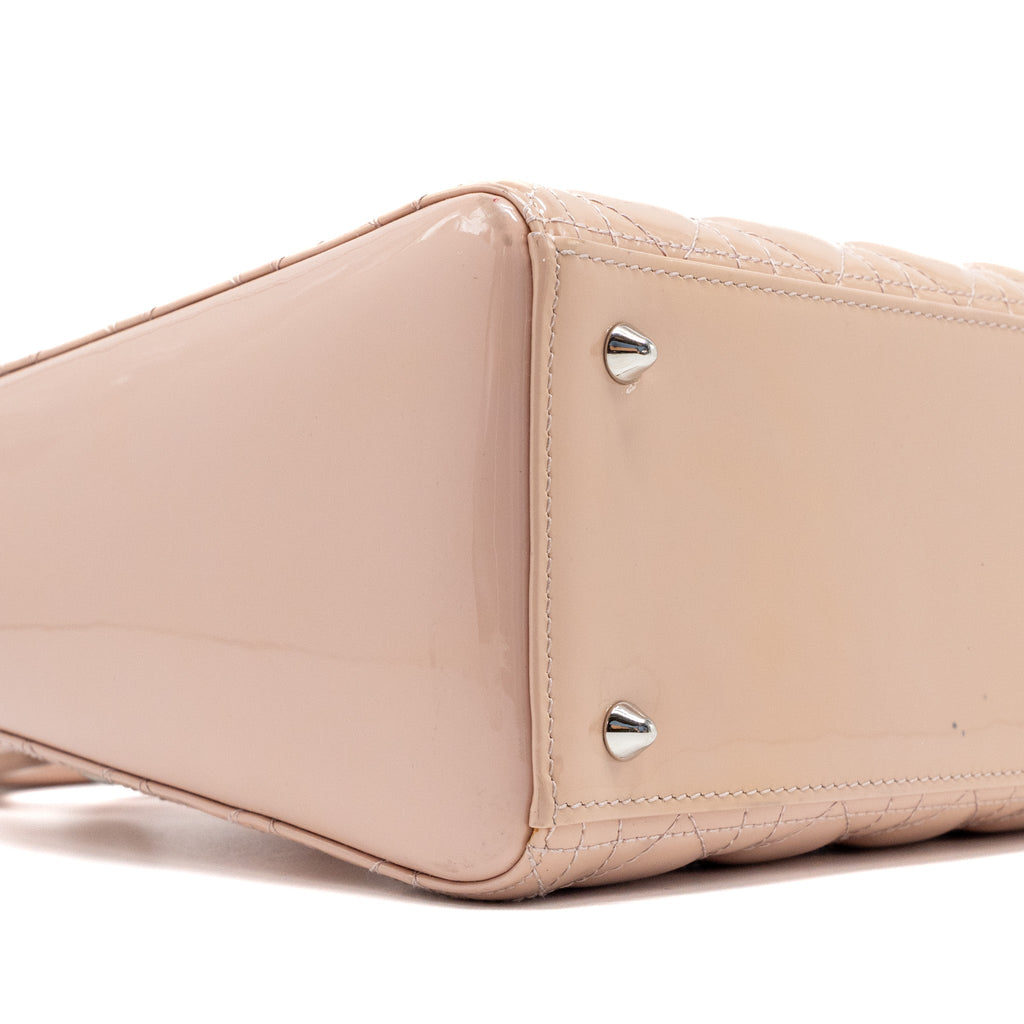 DIOR MEDIUM LADY DIOR PATENT PINK SHW