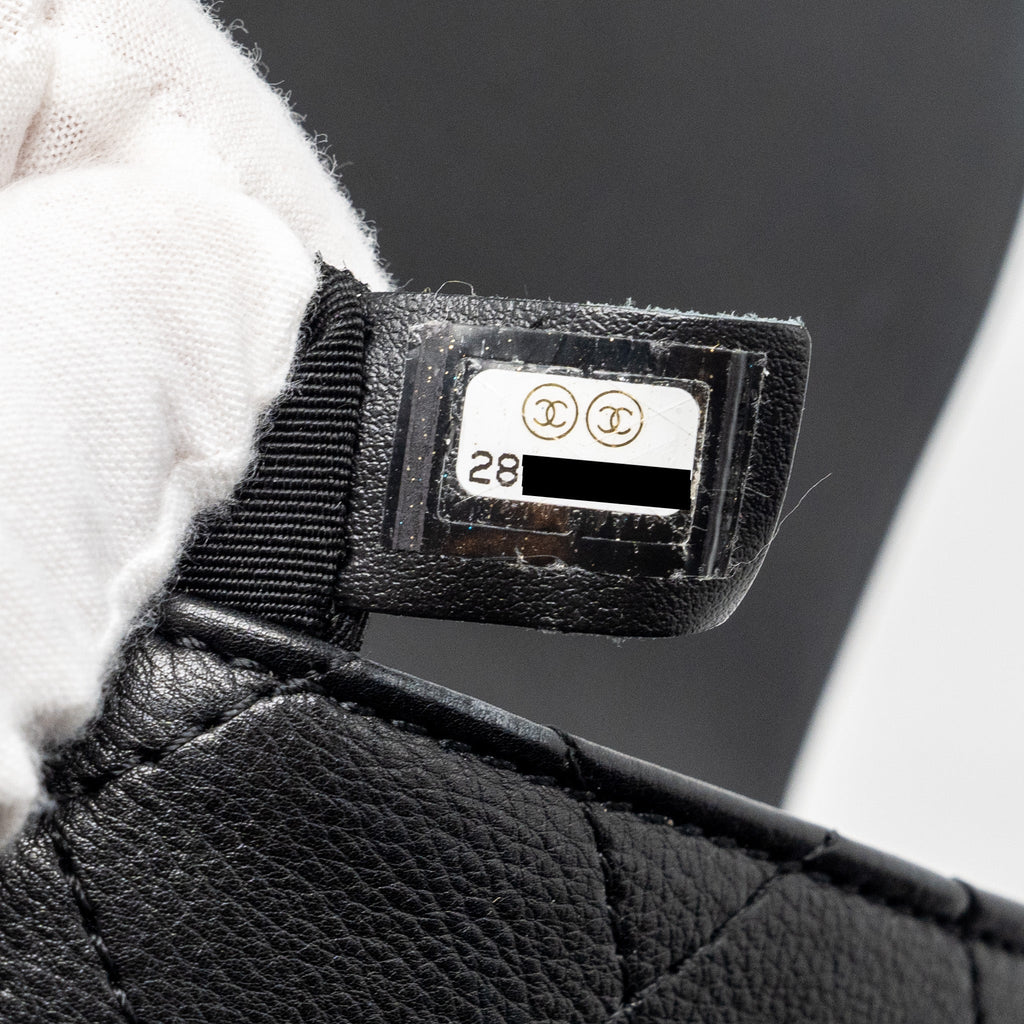 CHANEL HALF MOON QUILTED FLAP BAG GRAINED CALFSKIN BLACK GHW