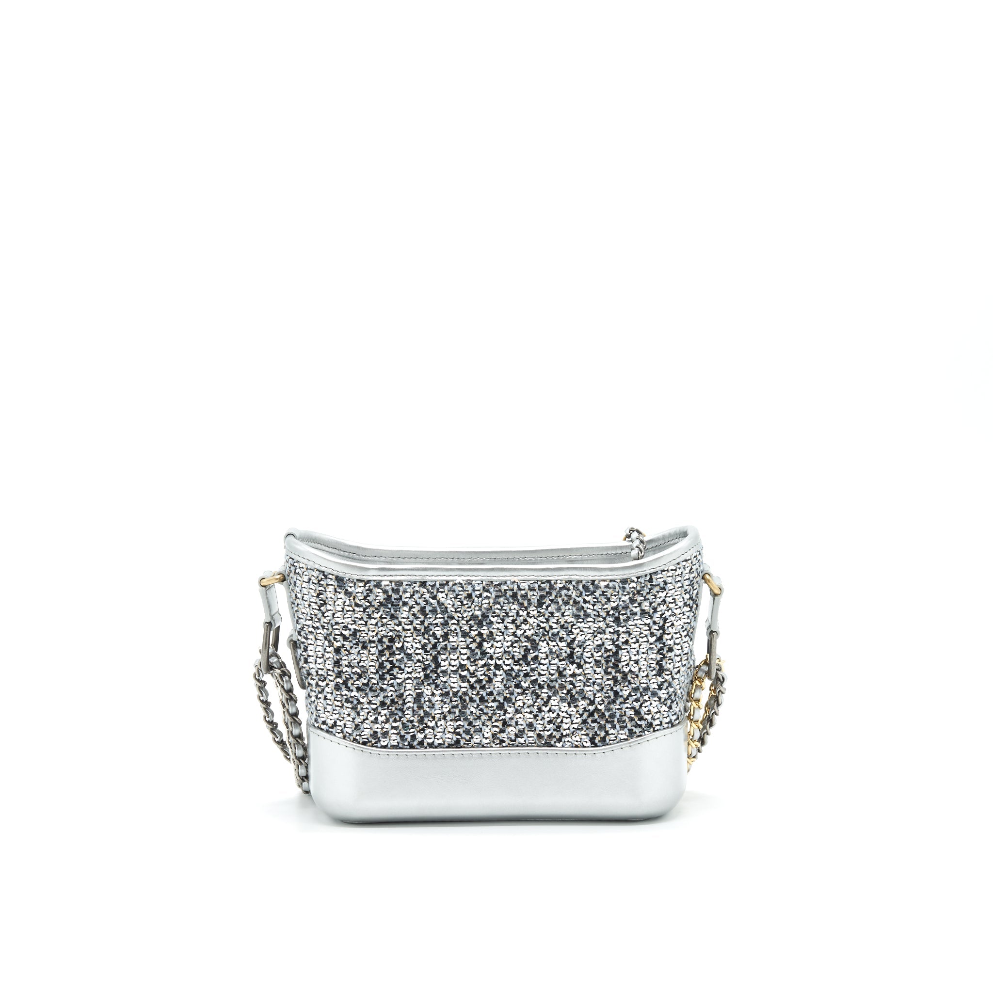 CHANEL TWEED SMALL GABRIELLE HOBO BAG GREY