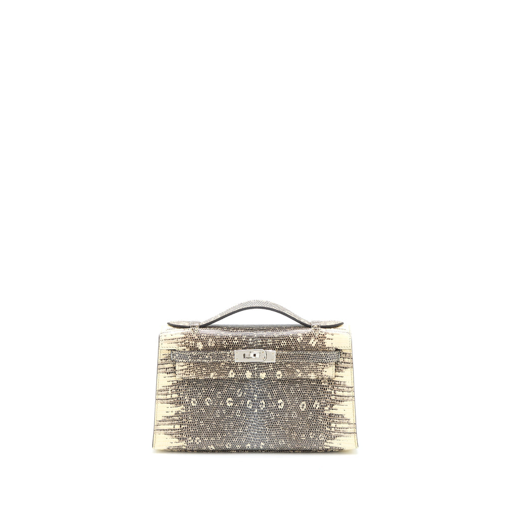 HERMES KELLY POCHETTE LIZARD 1B OMBRÉ SHW