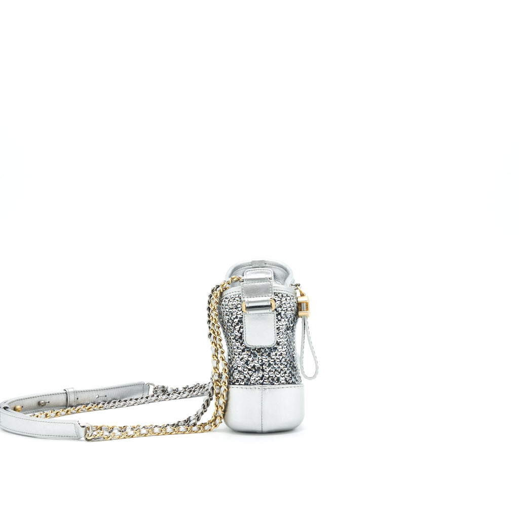 CHANEL TWEED SMALL GABRIELLE HOBO BAG GREY