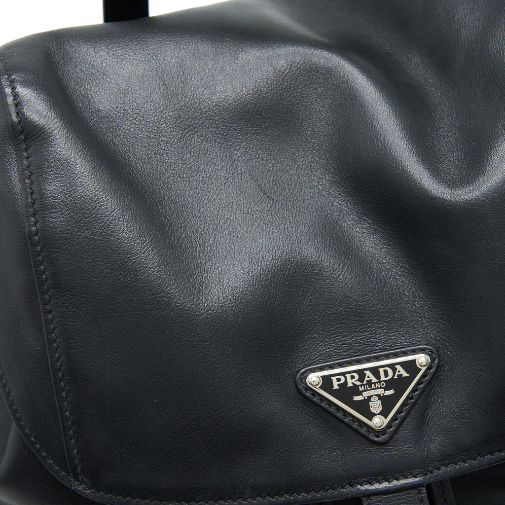 PRADA ZAINETTO BACKPACK SOFT CALFSKIN BLACK SHW