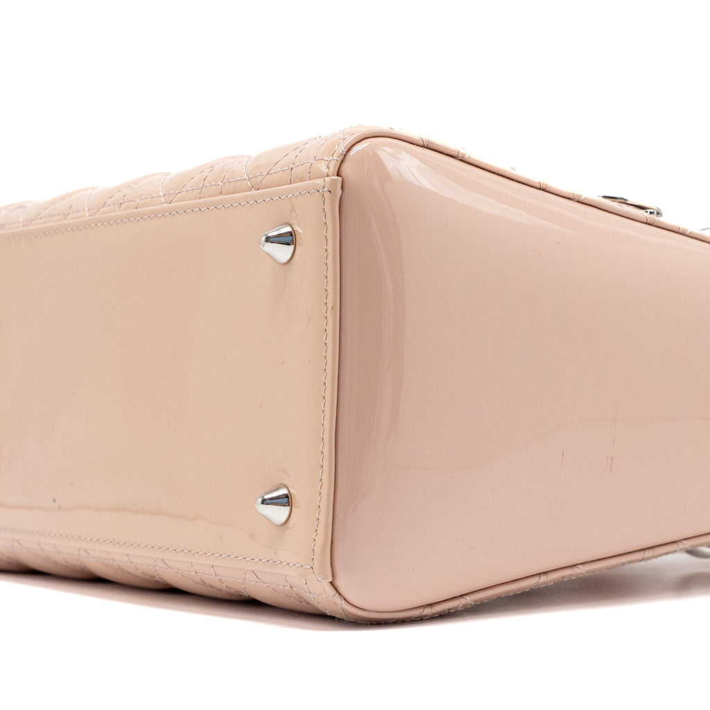 DIOR MEDIUM LADY DIOR PATENT PINK SHW