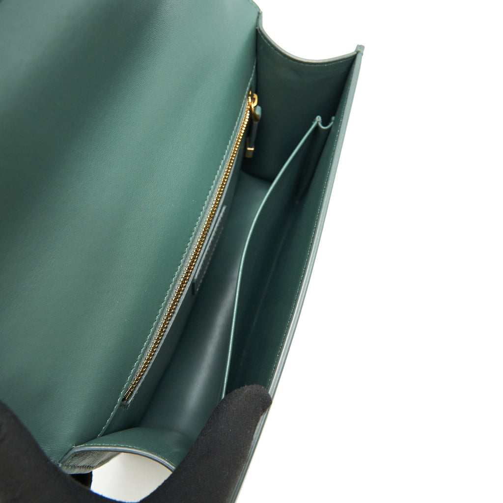 DIOR 30 MONTAIGNE MEDIUM FLAP BAG GREEN WITH GHW