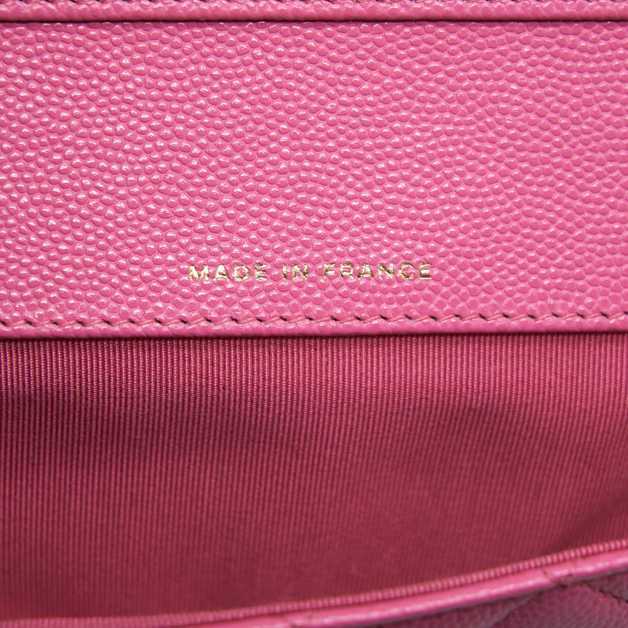 CHANEL GLASSES CASE FLAP BAG WITH CHAIN CAVIAR PINK LGHW