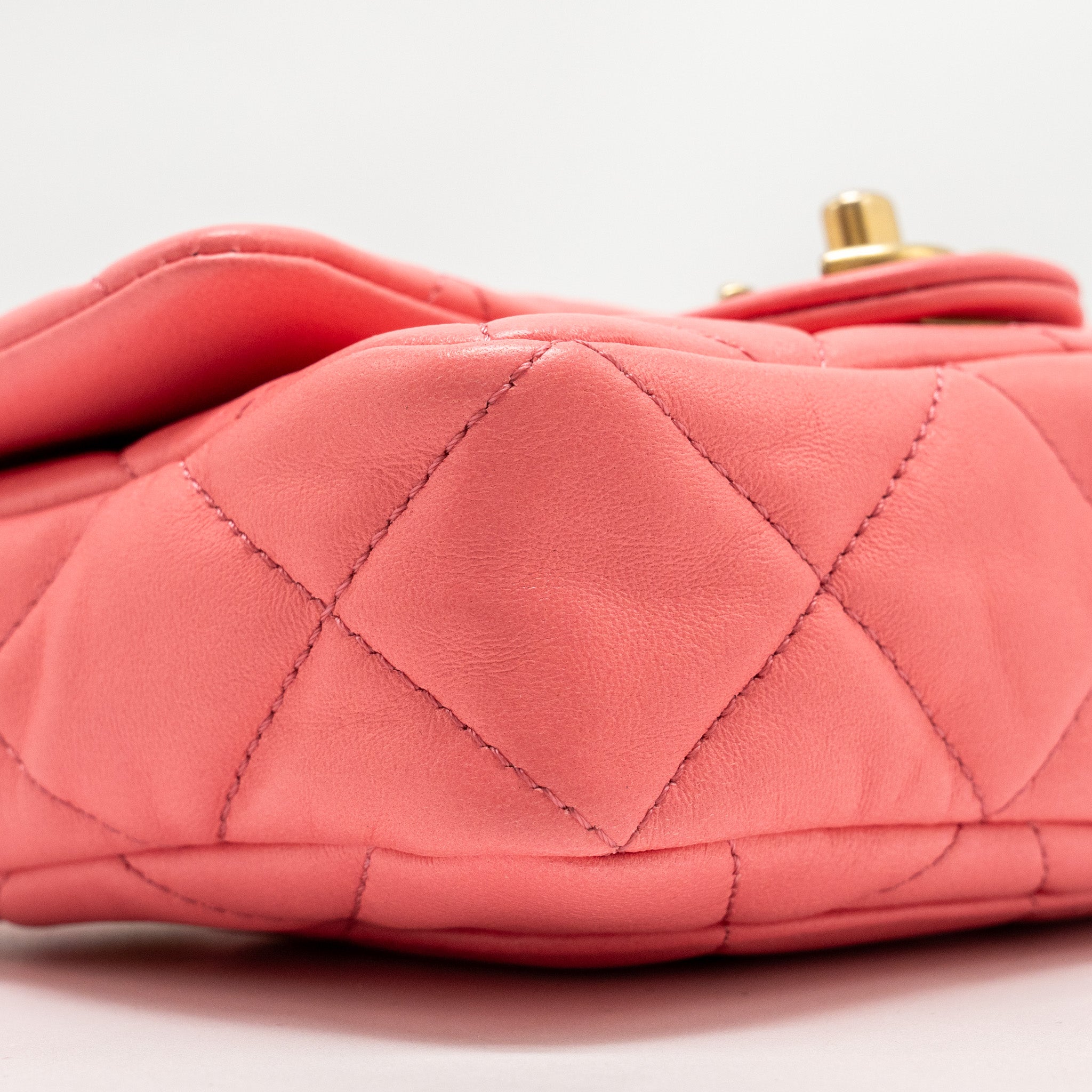 CHANEL MINI FUNKY TOWN FLAP BAG LAMBSKIN PINK GHW (MICROCHIP)