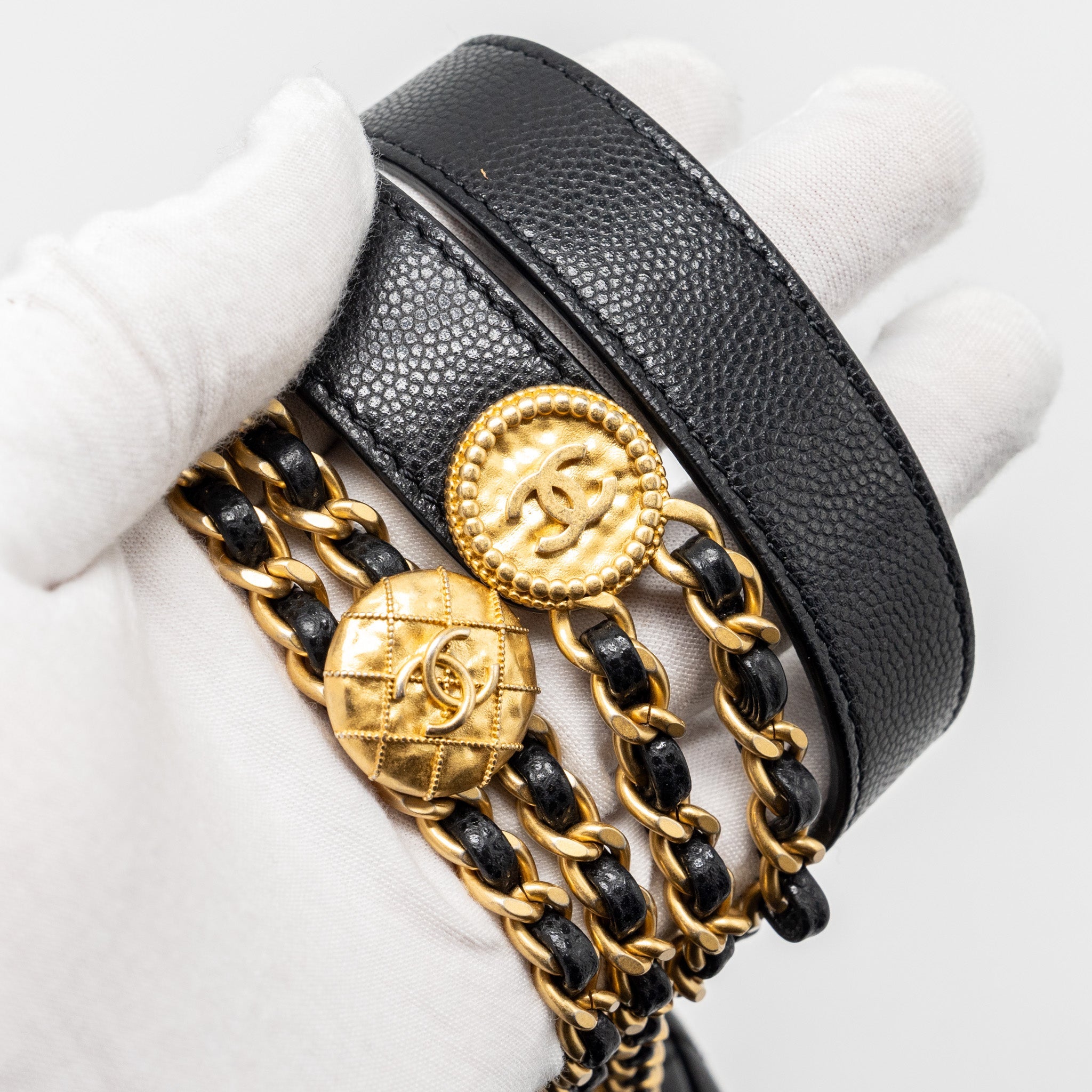 CHANEL MINI TWIST YOUR BUTTON FLAP BAG CAVIAR BLACK GHW (MICROCHIP)