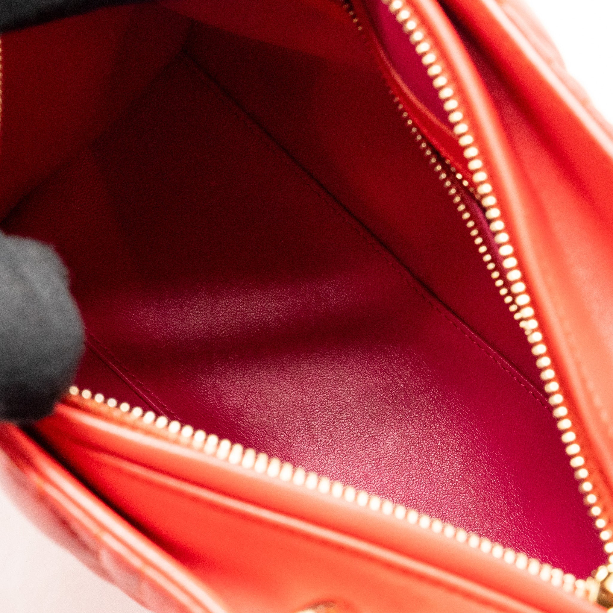 DIOR MEDIUM LADY DIOR LAMBSKIN DARK PINK/PURPLE LGHW