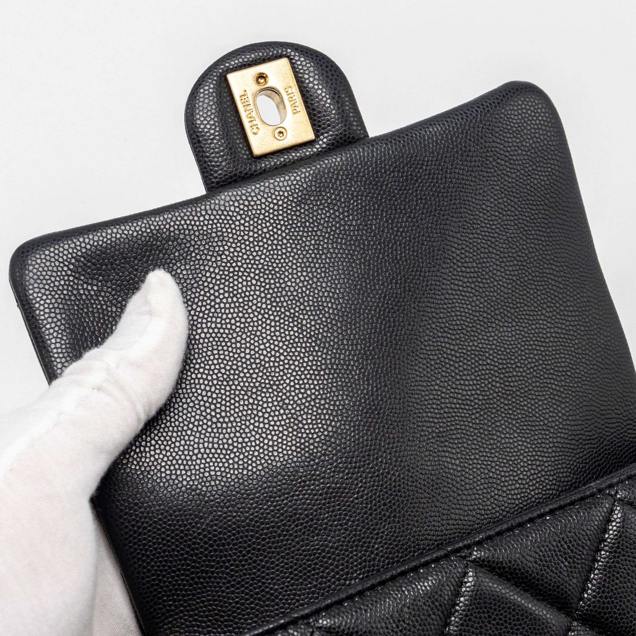 CHANEL MINI TWIST YOUR BUTTON FLAP BAG CAVIAR BLACK GHW (MICROCHIP)