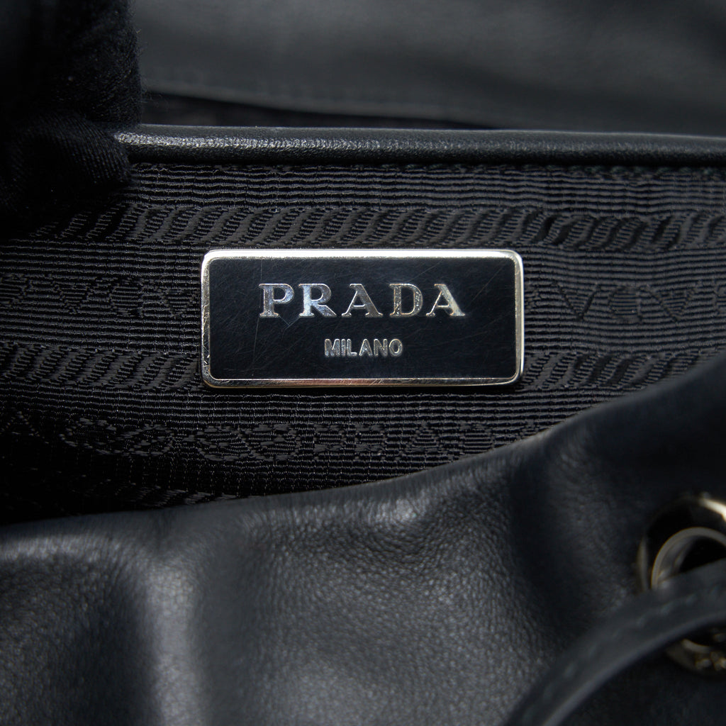 PRADA ZAINETTO BACKPACK SOFT CALFSKIN BLACK SHW