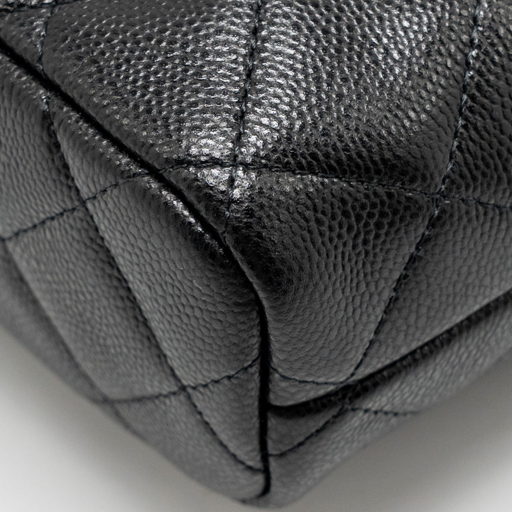 CHANEL 25C QUILTED HOBO BAG CAVIAR BLACK GHW (MICROCHIP)
