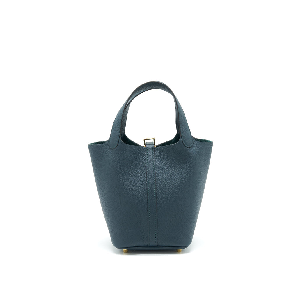 HERMES PICOTIN 18 LOCK BAG VERT CYPRES GHW