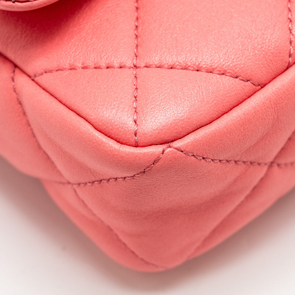 CHANEL MINI FUNKY TOWN FLAP BAG LAMBSKIN PINK GHW (MICROCHIP)