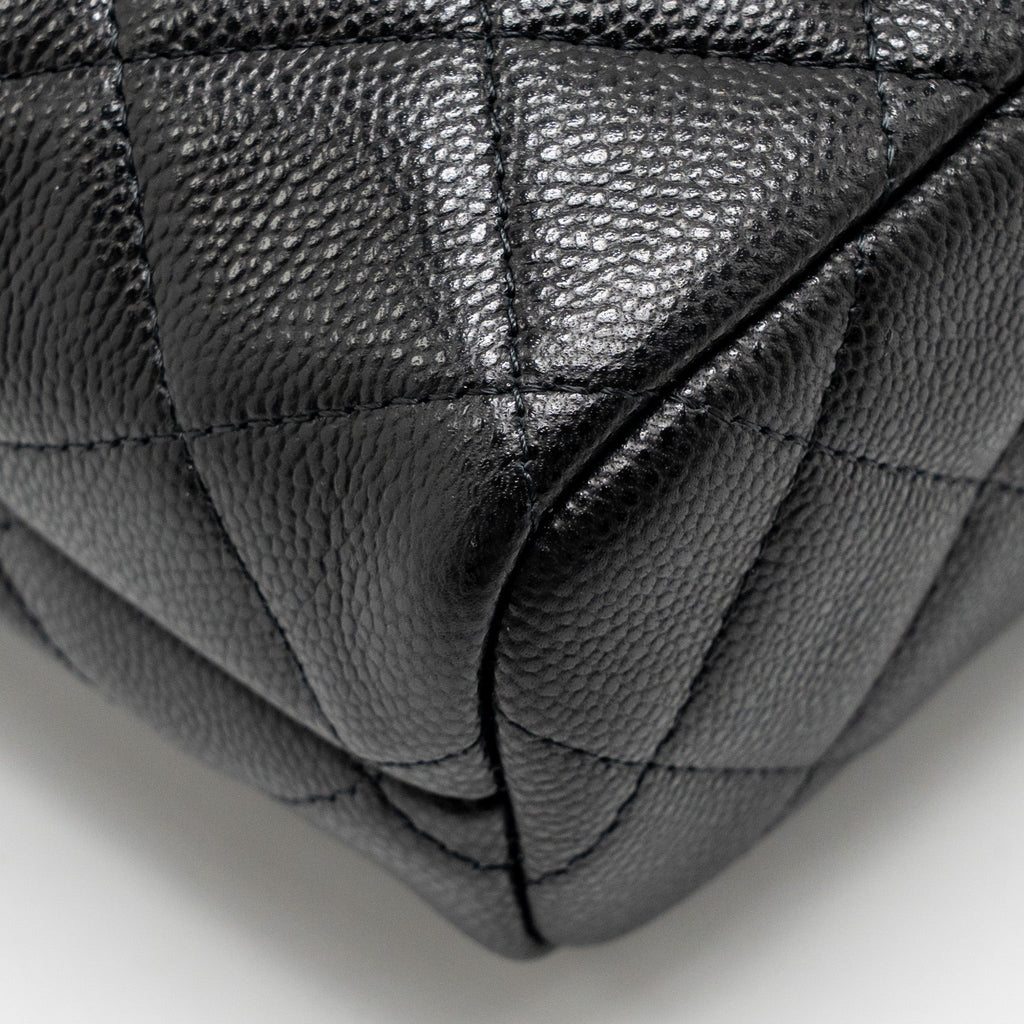 CHANEL 25C QUILTED HOBO BAG CAVIAR BLACK GHW (MICROCHIP)