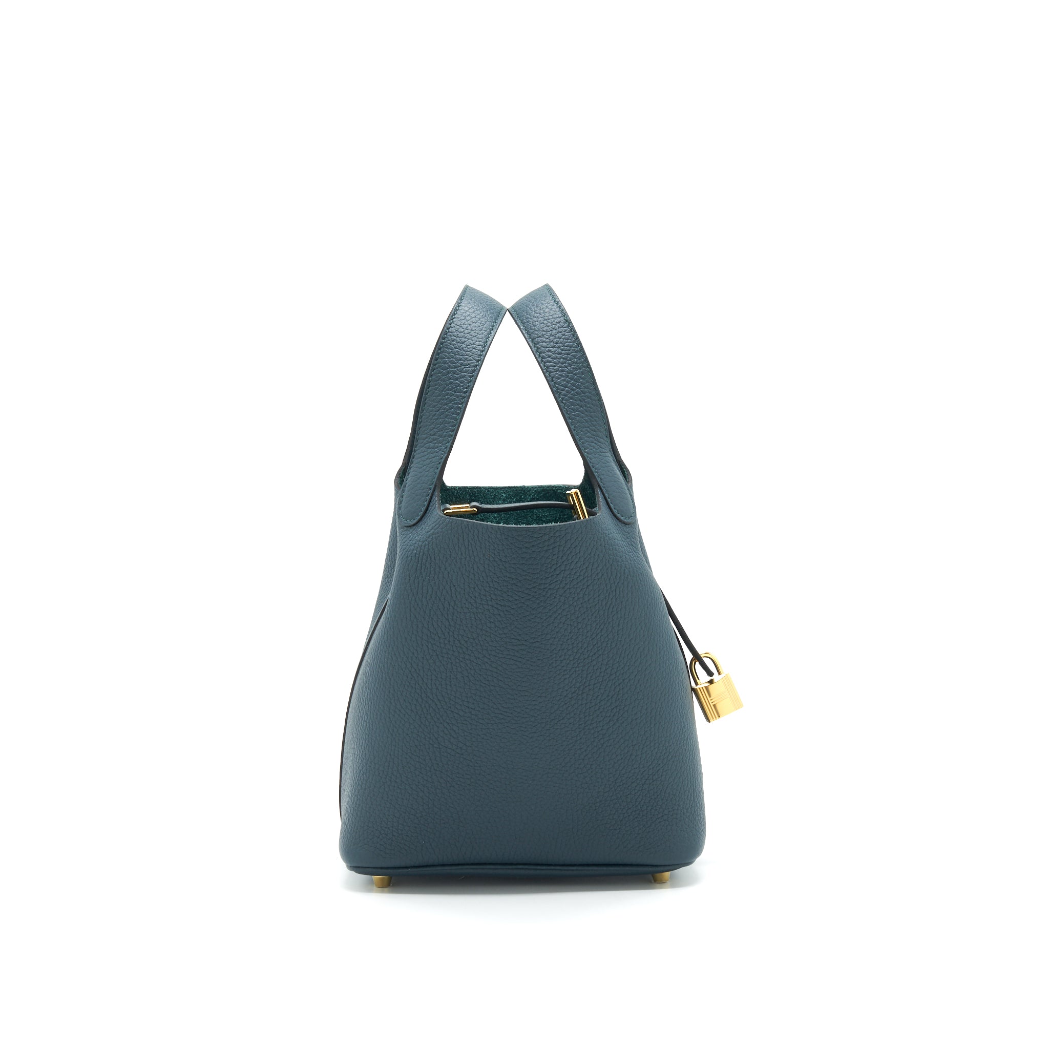 HERMES PICOTIN 18 LOCK BAG VERT CYPRES GHW