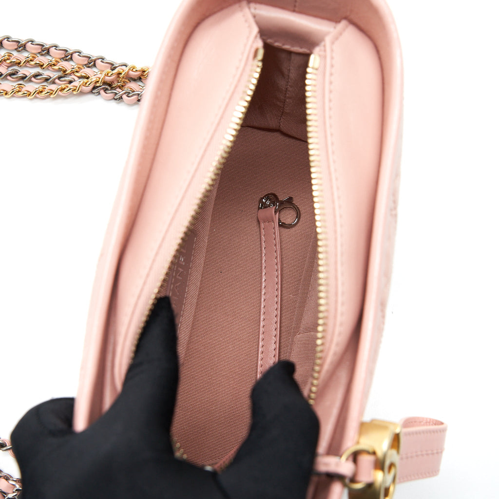 CHANEL SMALL GABRIELLE HOBO BAG AGED CALFSKIN PINK