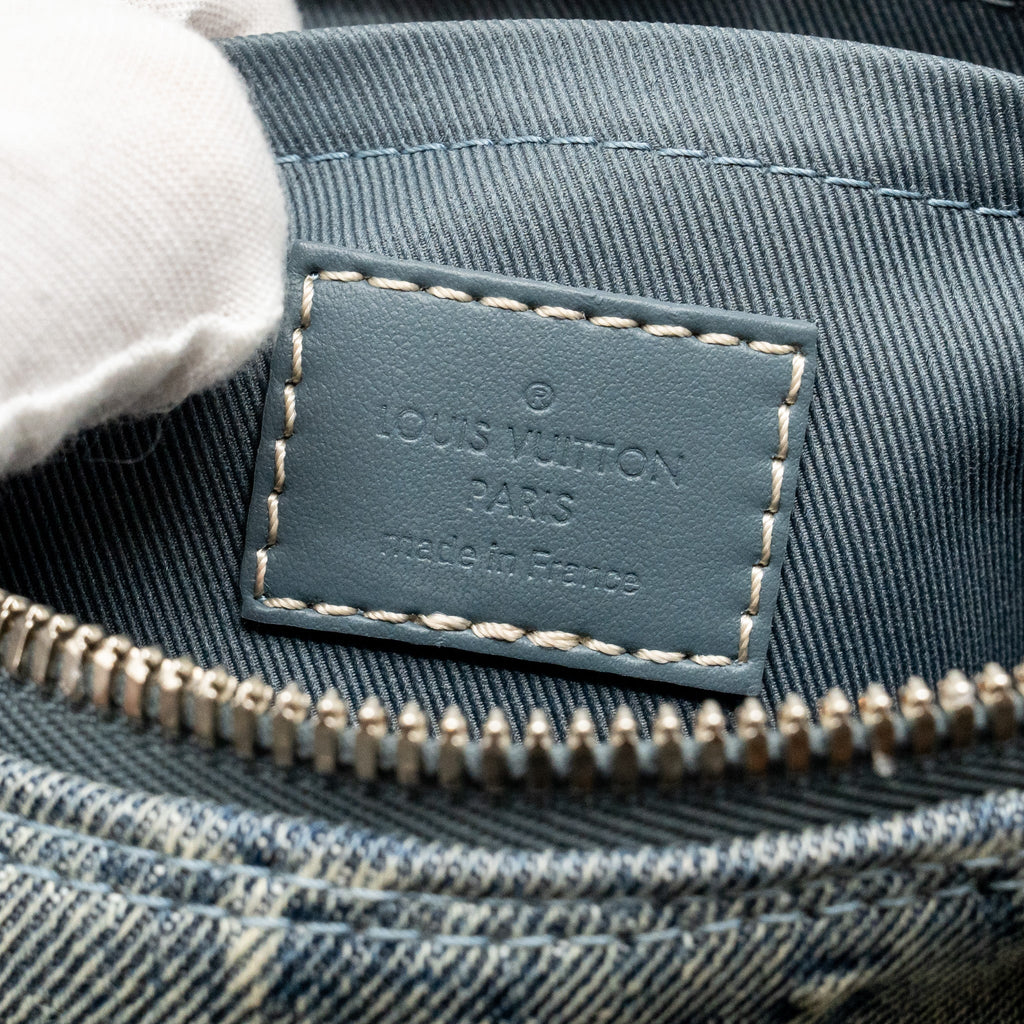 LOUIS VUITTON KEEPALL BANDOULIERE 25 WASHED DENIM CANVAS BLUE SHW