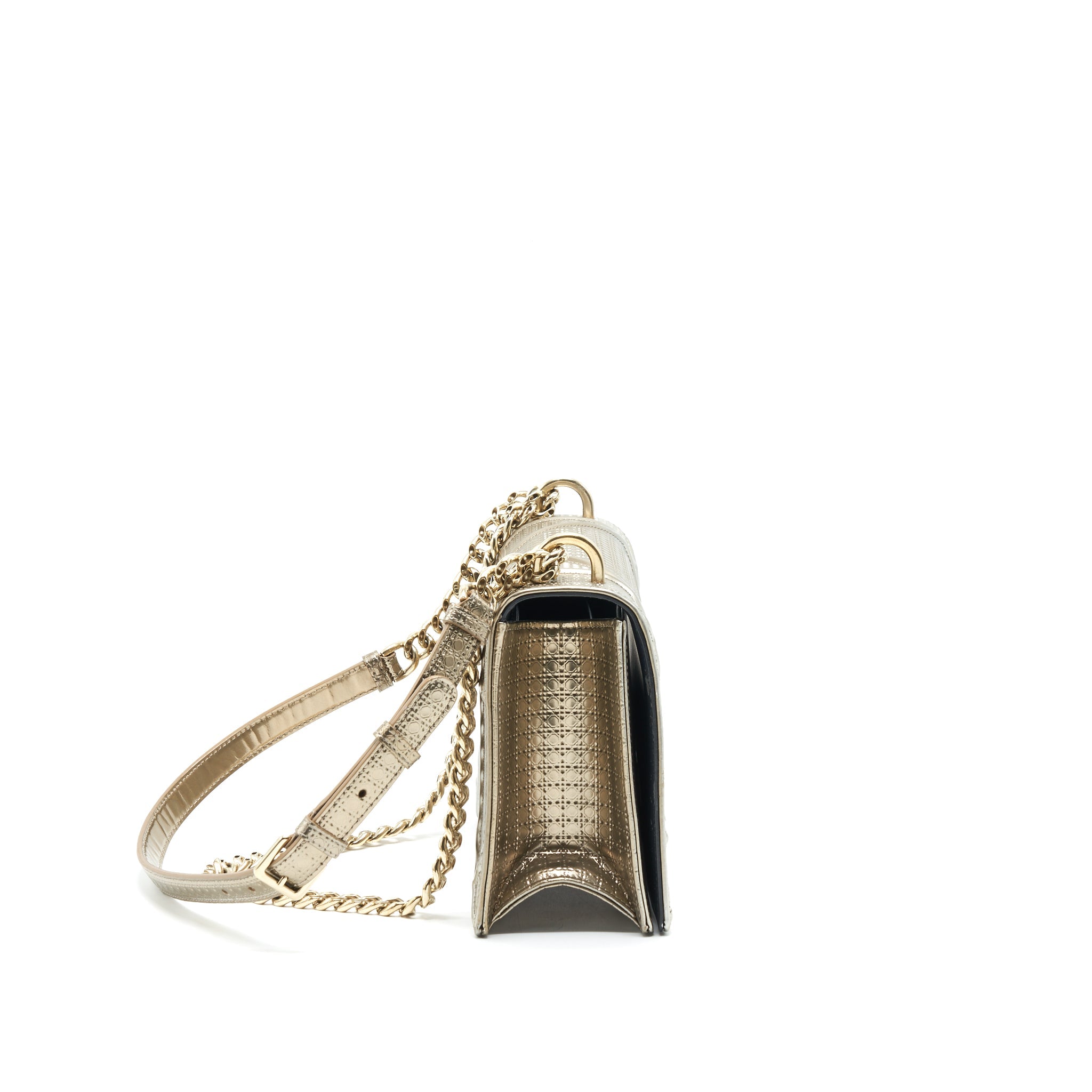 DIOR MEDIUM DIORAMA METALLIC LIGHT GOLD WITH GHW
