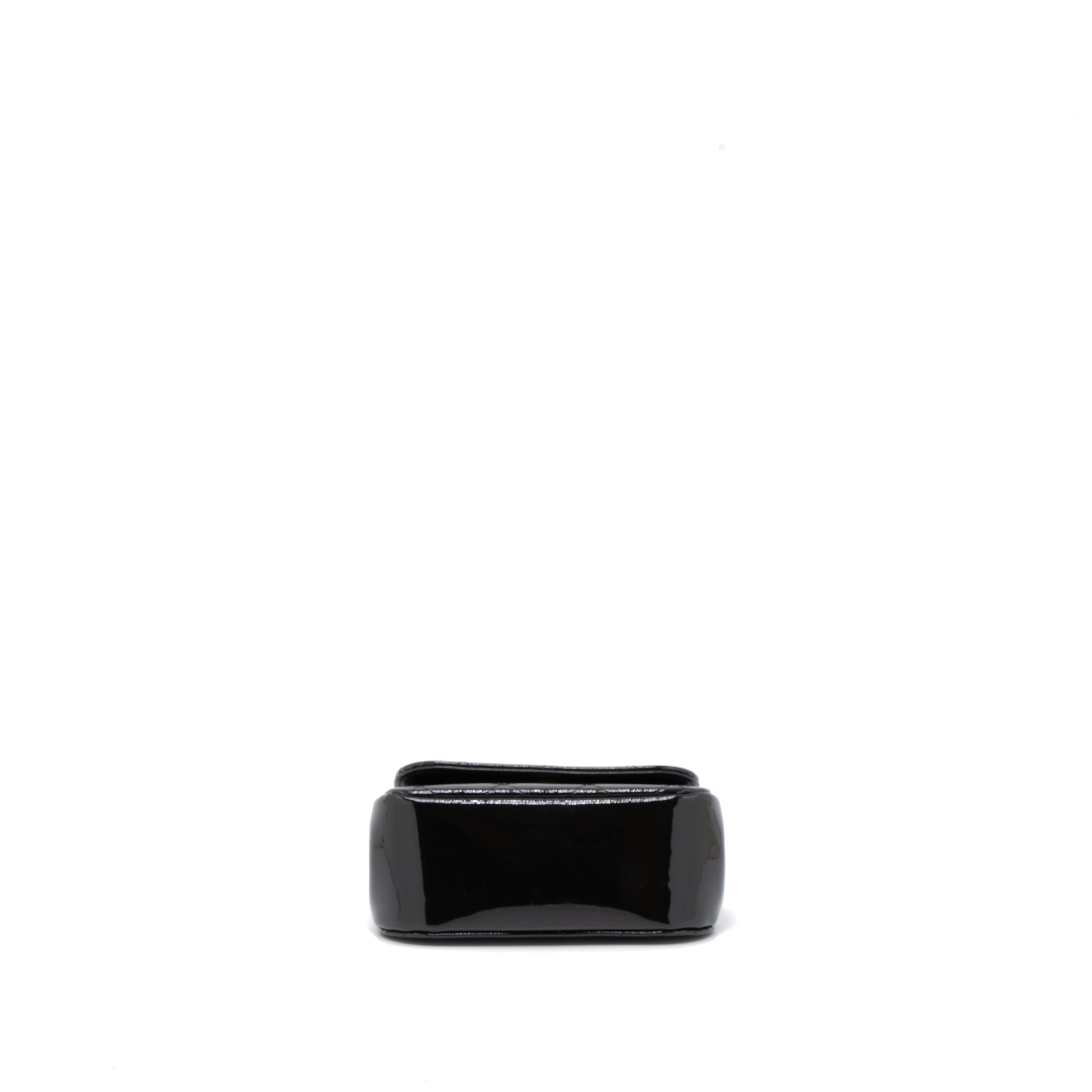 CHANEL 22K MINI CLUTCH WITH CHAIN PATENT BLACK GHW (MICROCHIP)