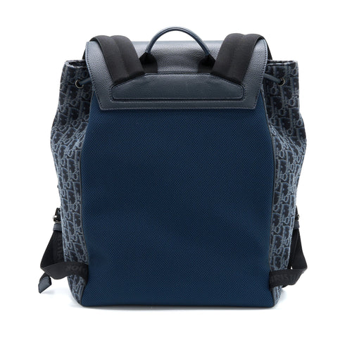 DIOR HOMME BACKPACK OBLIQUE JACQUARD CANVAS/LEATHER GREY SHW