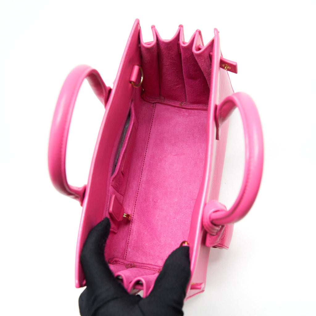 SAINT LAURENT/YSL NANO SAC DE JOUR NANO CALFSKIN PINK GHW