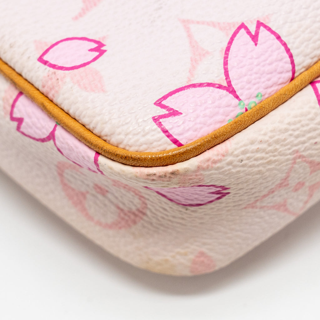 LOUIS VUITTON POCHETTE ACCESSORIES MURAKAMI CHERRY BLOSSOM PINK GHW