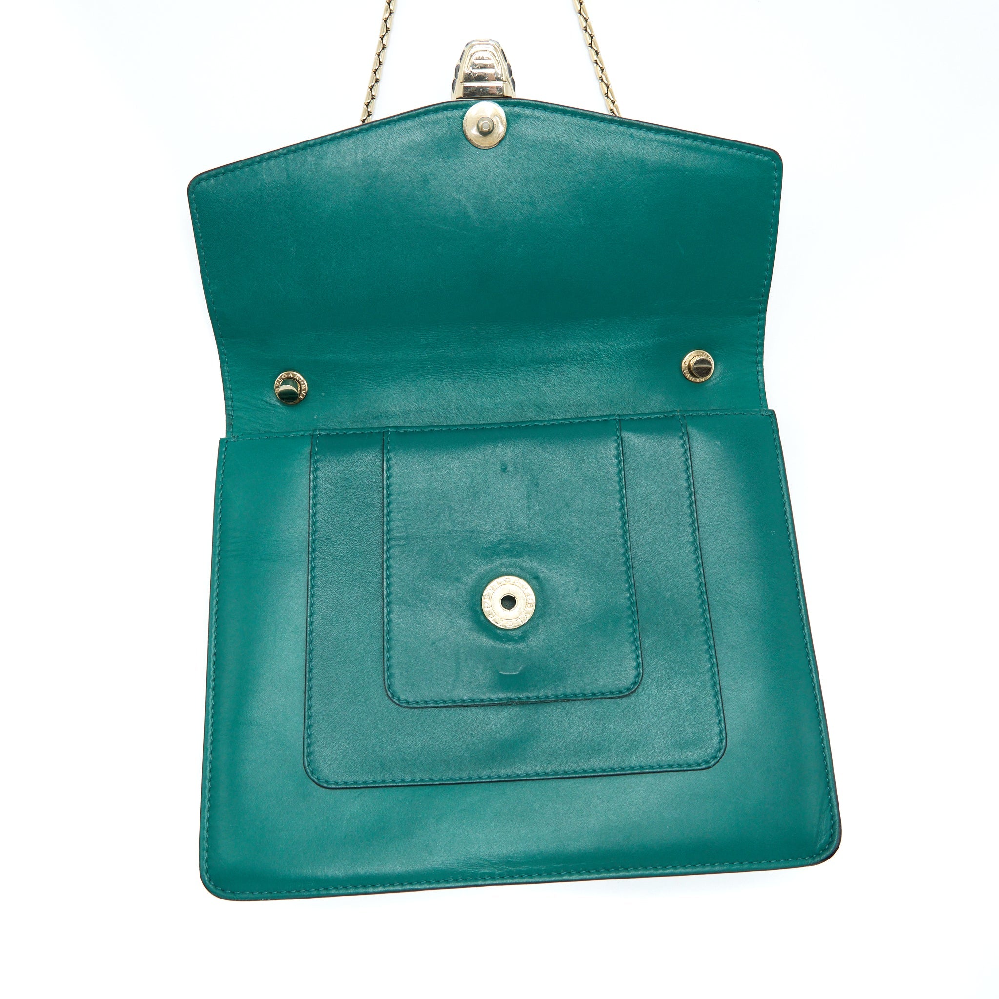 BVLGARI SERPENTI FOREVER CHAIN BAG GREEN