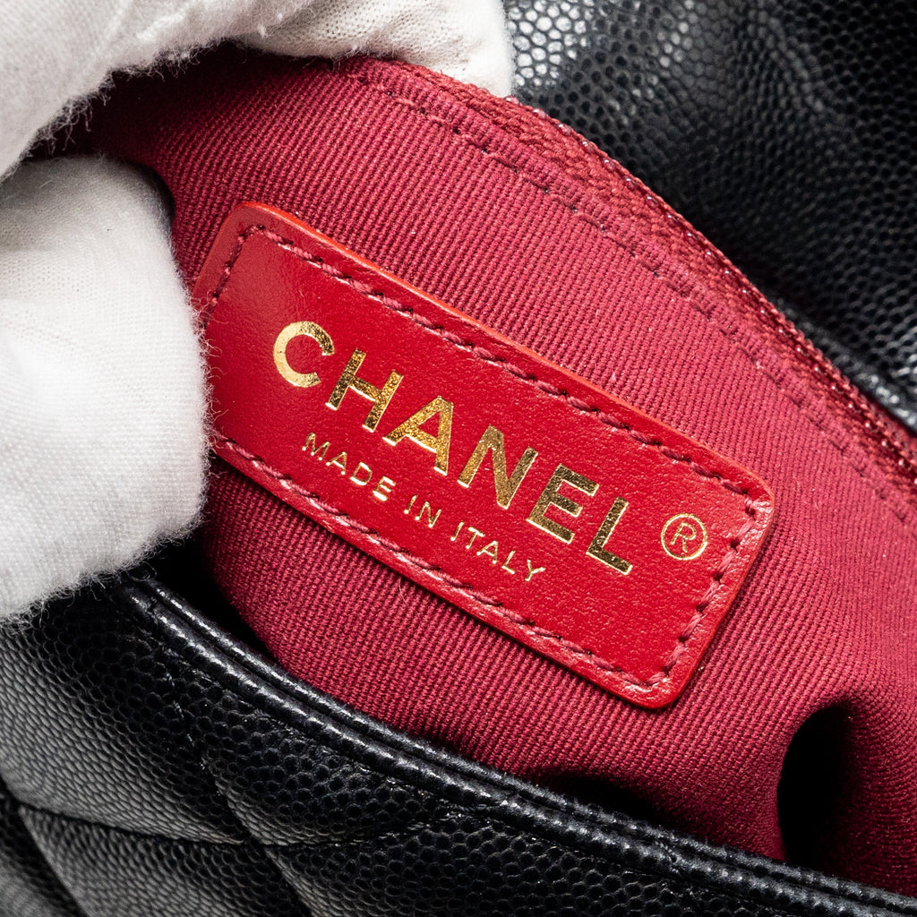 CHANEL TWIST YOUR BUTTON QUILTED FLAP BAG CAVIAR BLACK GHW (MICROCHIP)