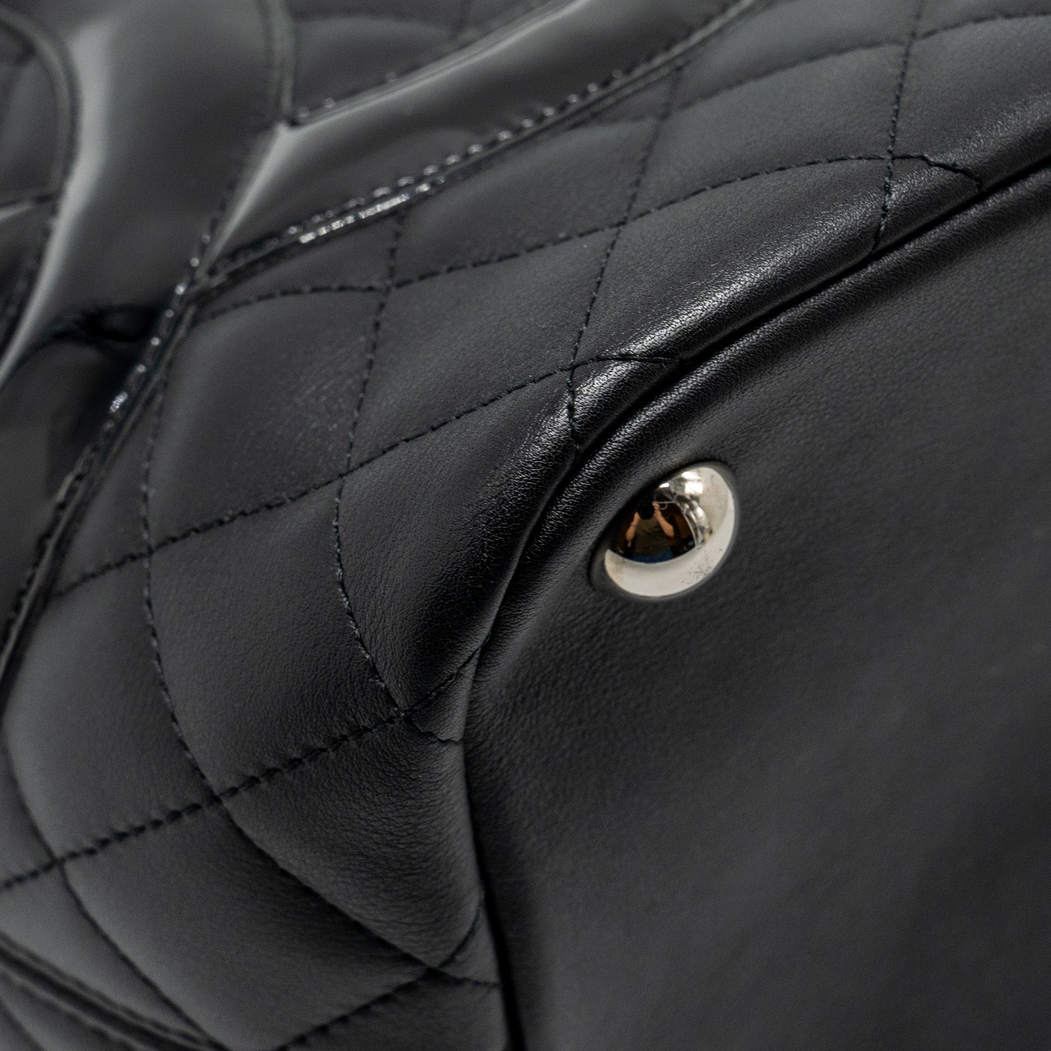 CHANEL CAMBON LIGNE TOTE BAG CALFSKIN BLACK SHW