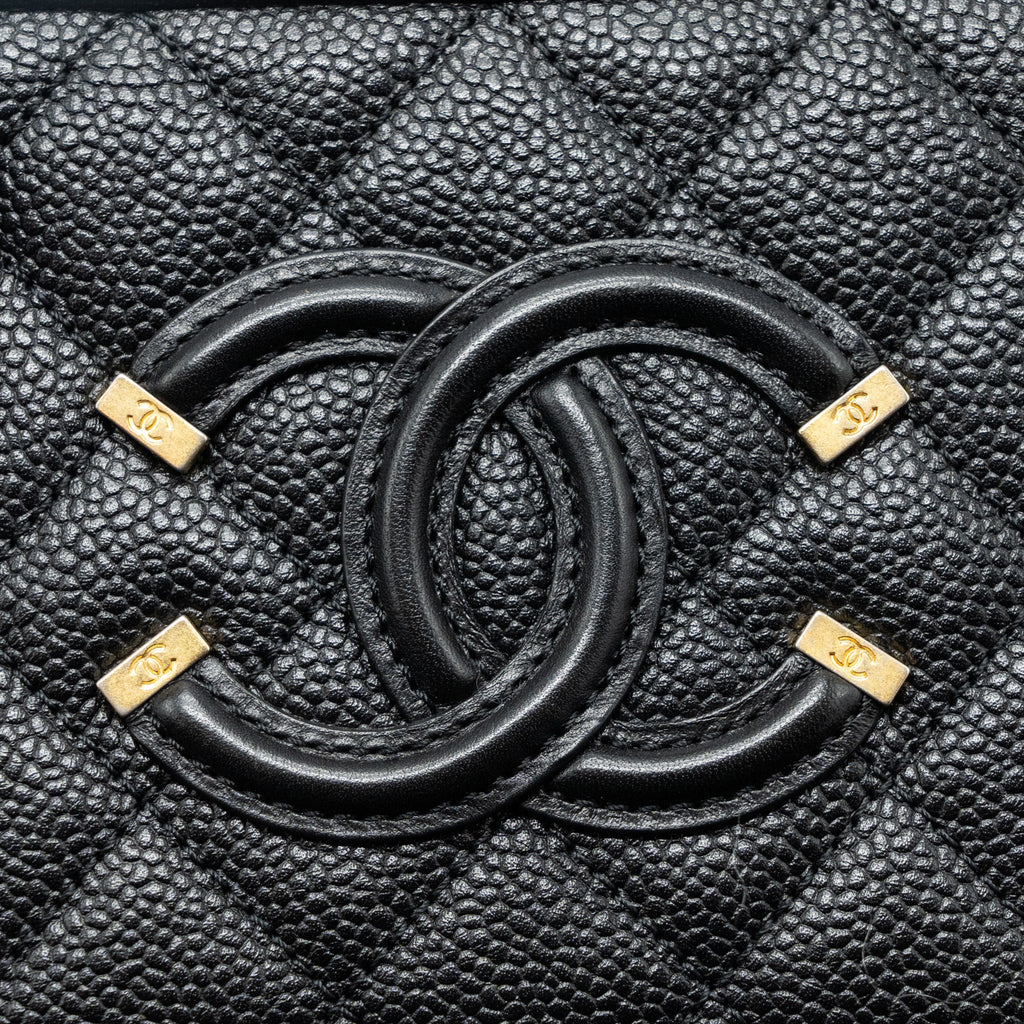CHANEL MINI FILIGREE VANITY CASE CAVIAR BLACK GHW