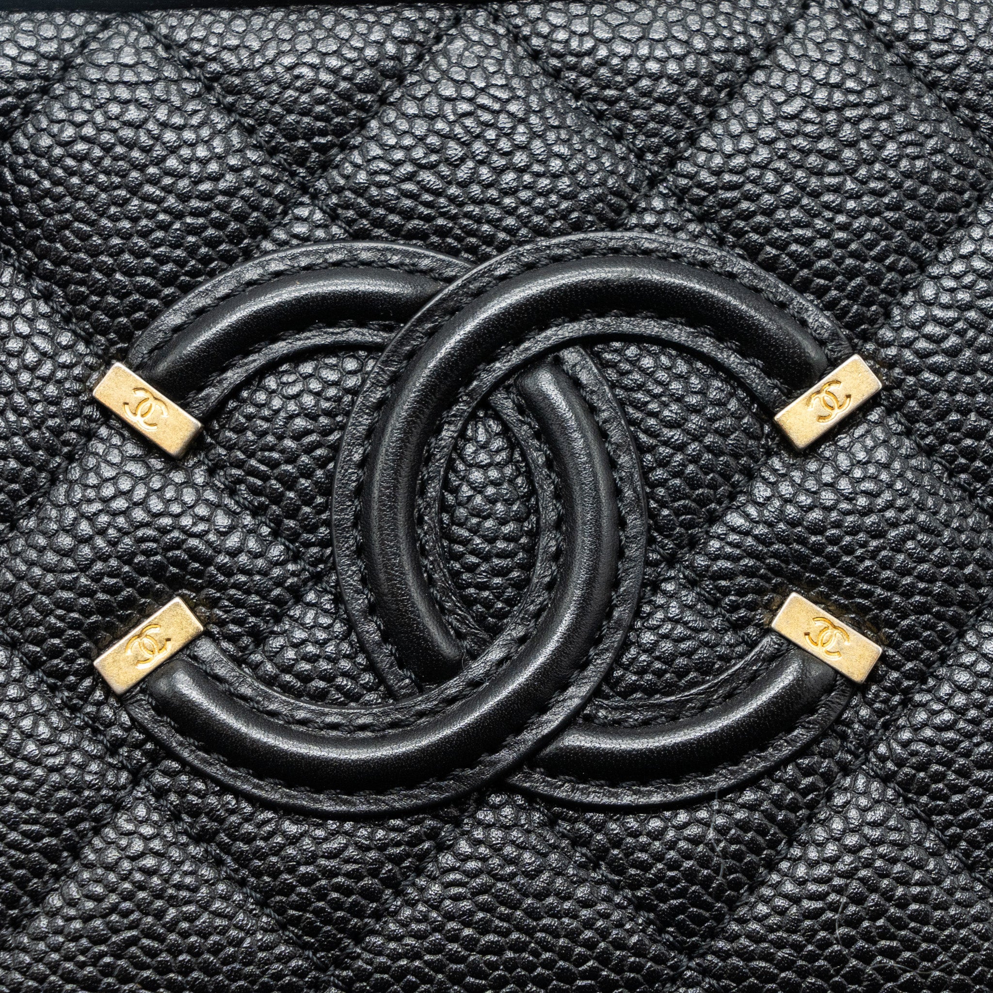 CHANEL MINI FILIGREE VANITY CASE CAVIAR BLACK GHW