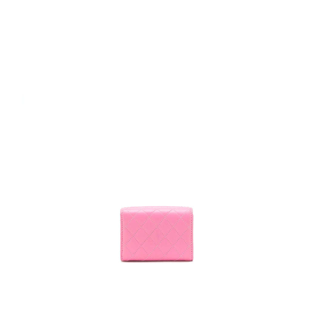 CHANEL BOY SMALL WALLET PINK BRUSHED LAMBSKIN GHW