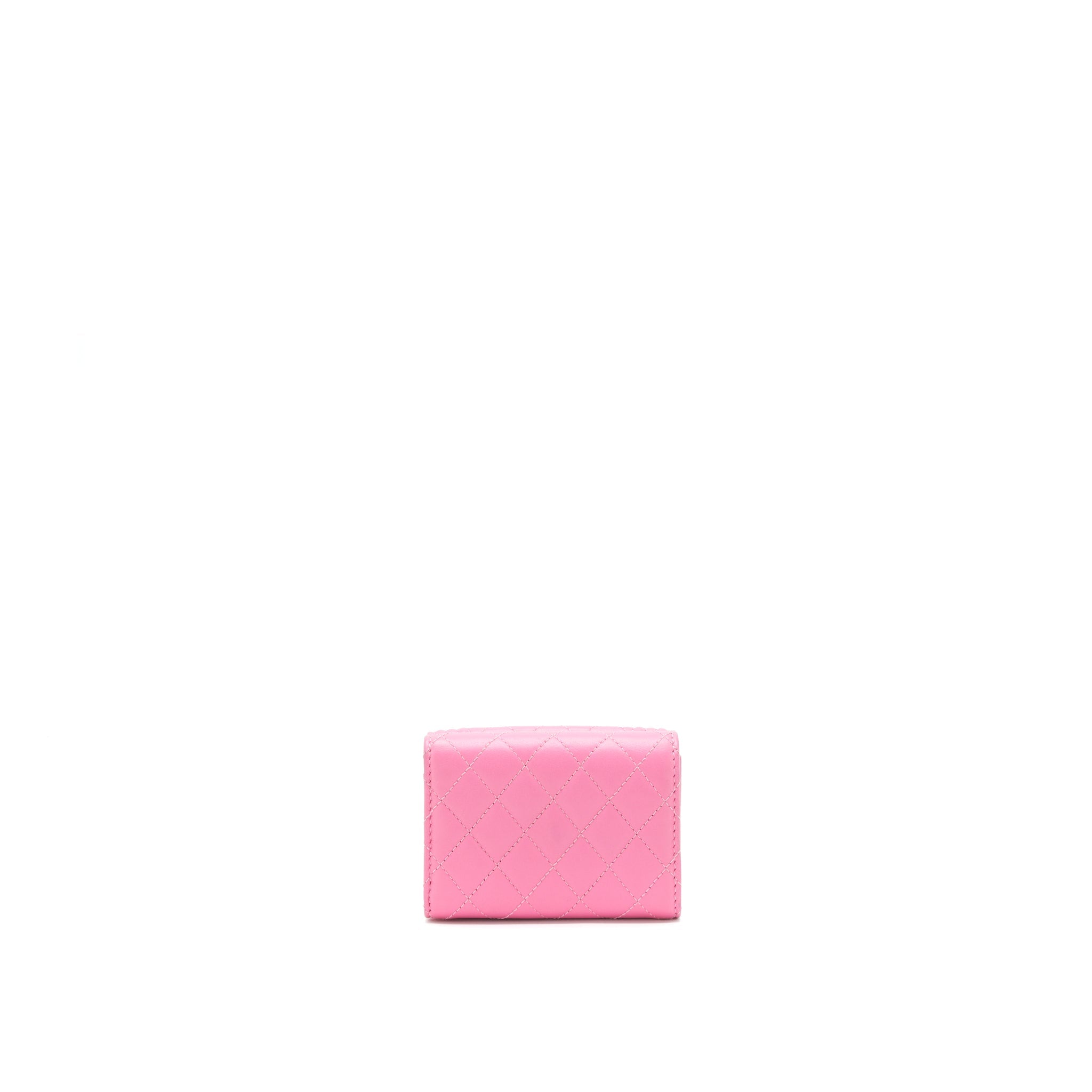 CHANEL BOY SMALL WALLET PINK BRUSHED LAMBSKIN GHW