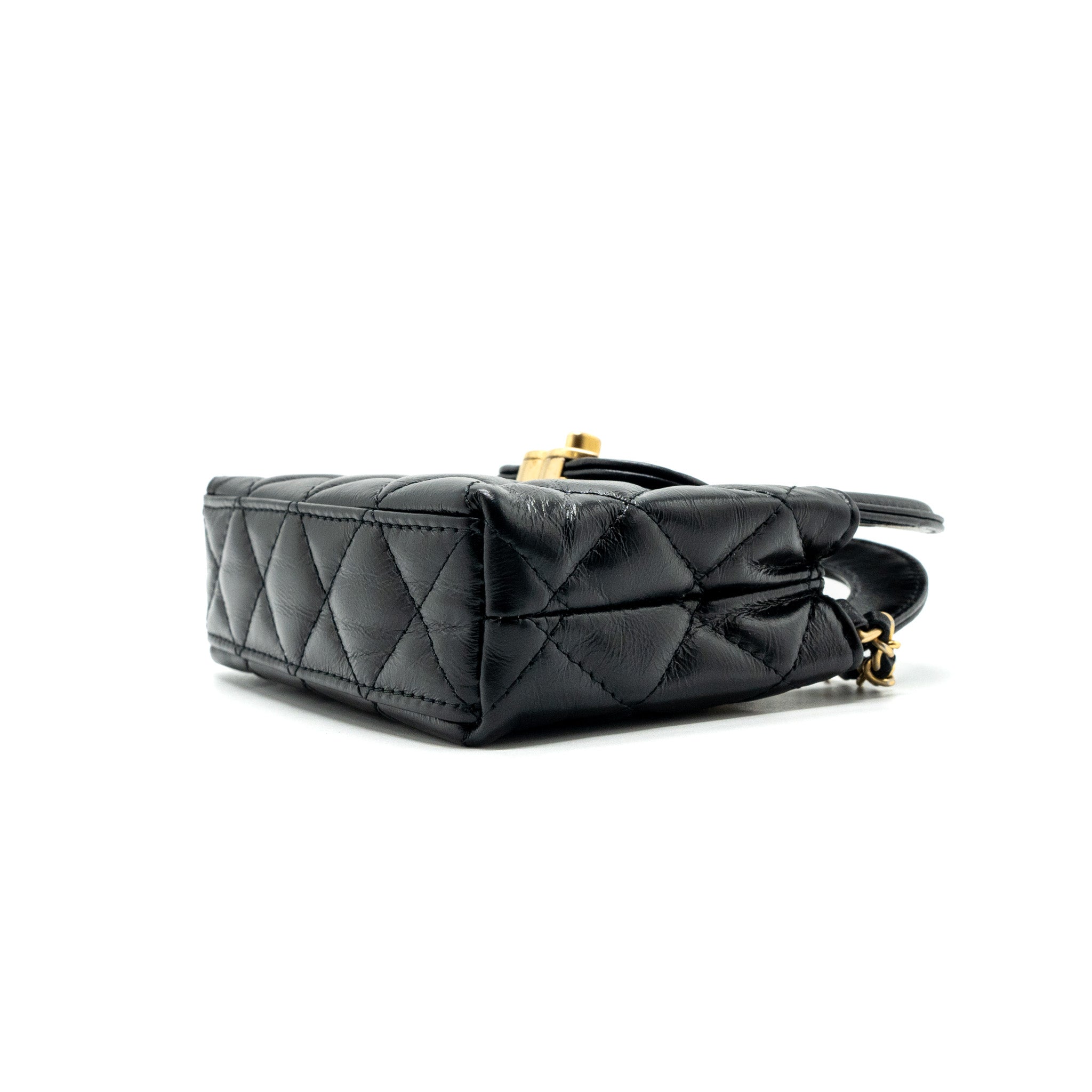CHANEL 23K NANO SHOPPING TOTE CALFSKIN BLACK GHW(MICROCHIP)