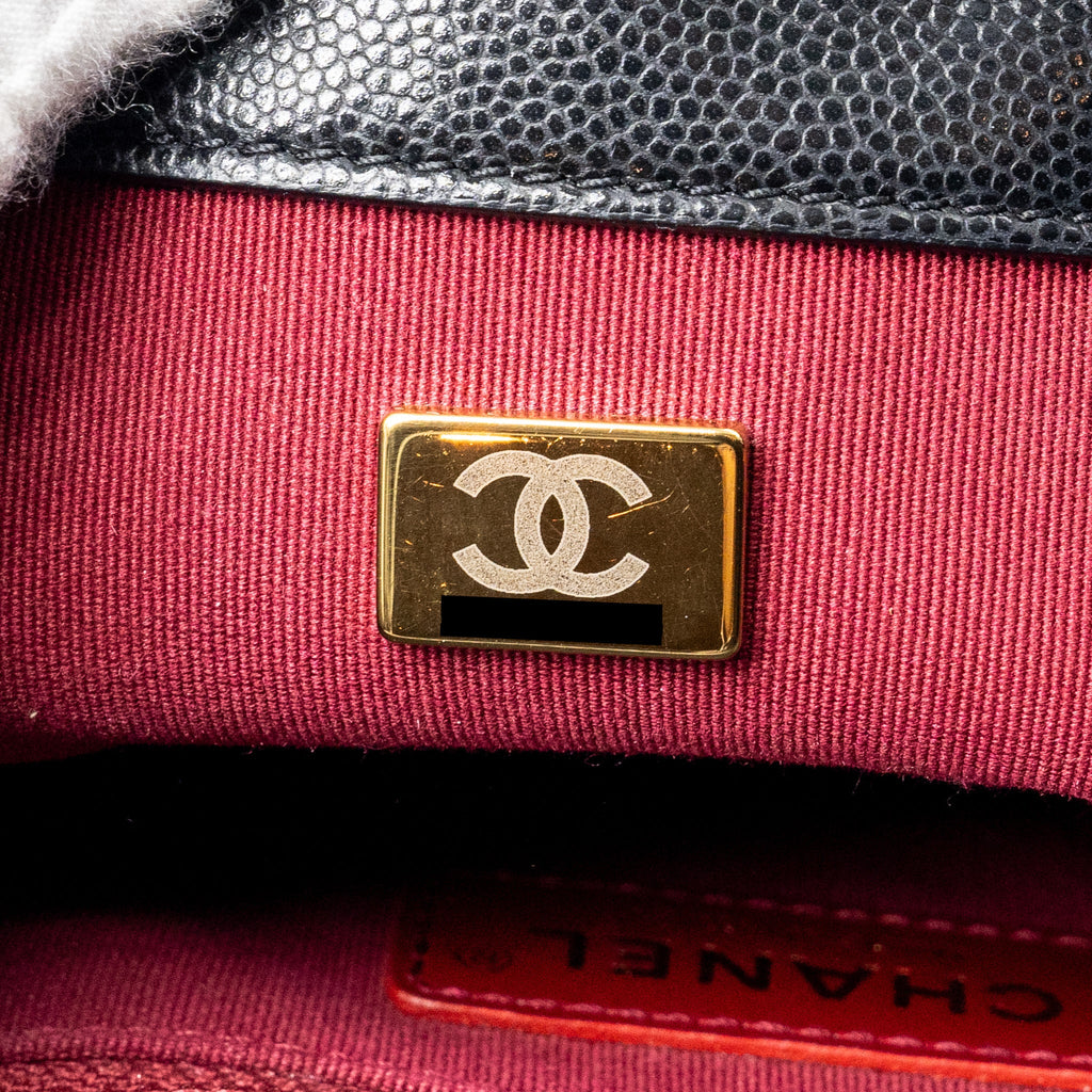 CHANEL TWIST YOUR BUTTON QUILTED FLAP BAG CAVIAR BLACK GHW (MICROCHIP)