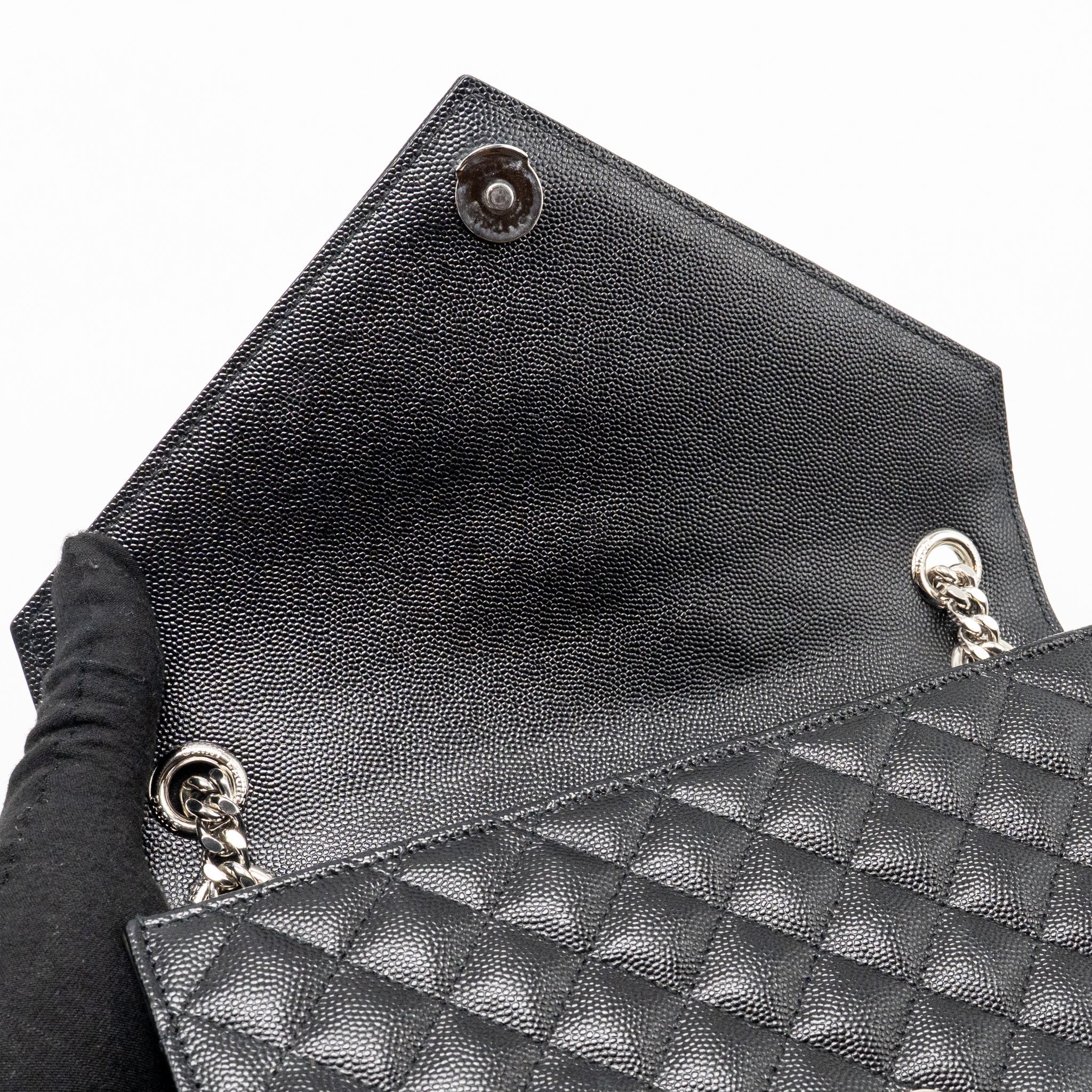 SAINT LAURENT/YSL MEDIUM ENVELOP BAG GRAINED CALFSKIN BLACK SHW