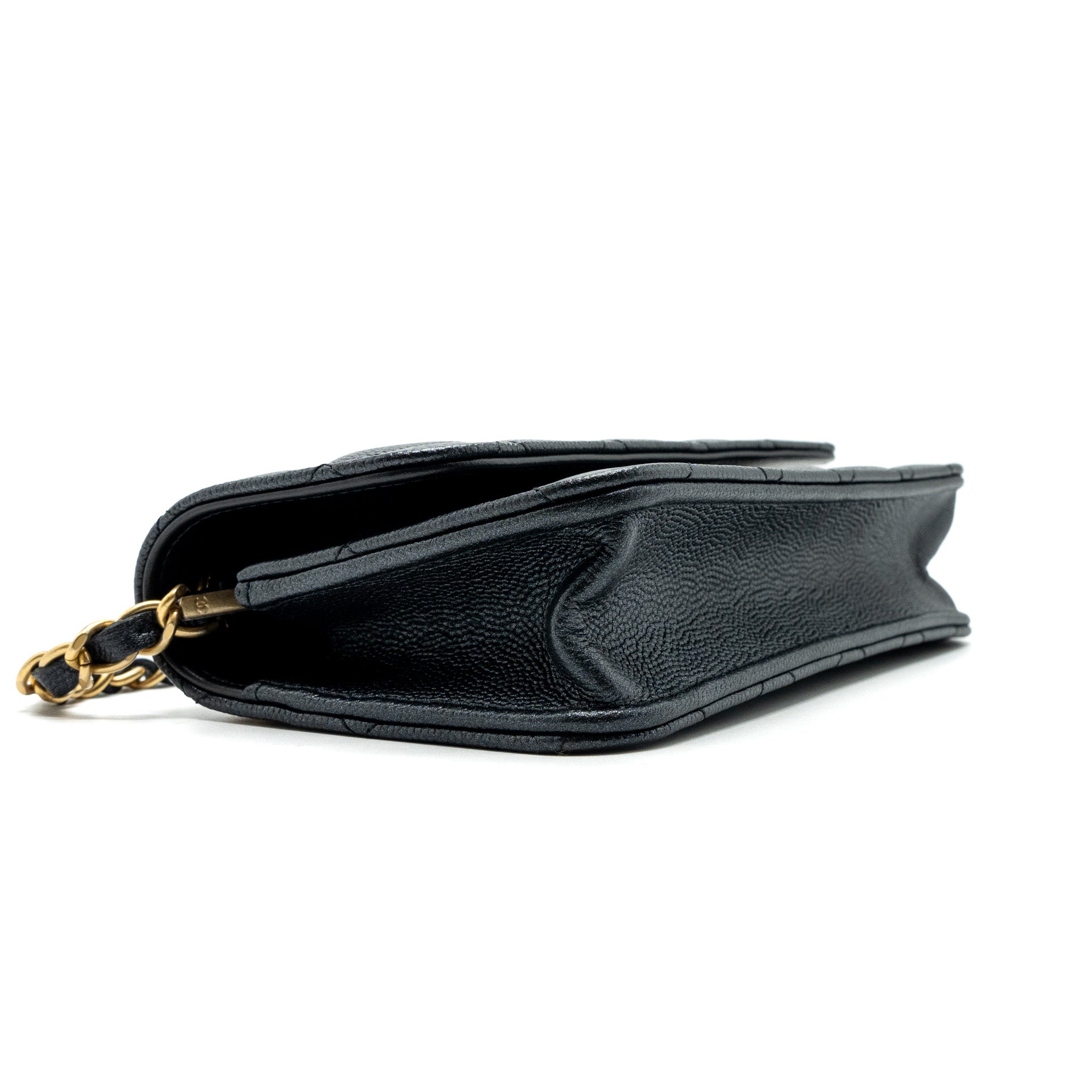 CHANEL MINI FLAP BAG WITH ADJUSTABLE CHAINS CAVIAR BLACK GHW(MICROCHIP)