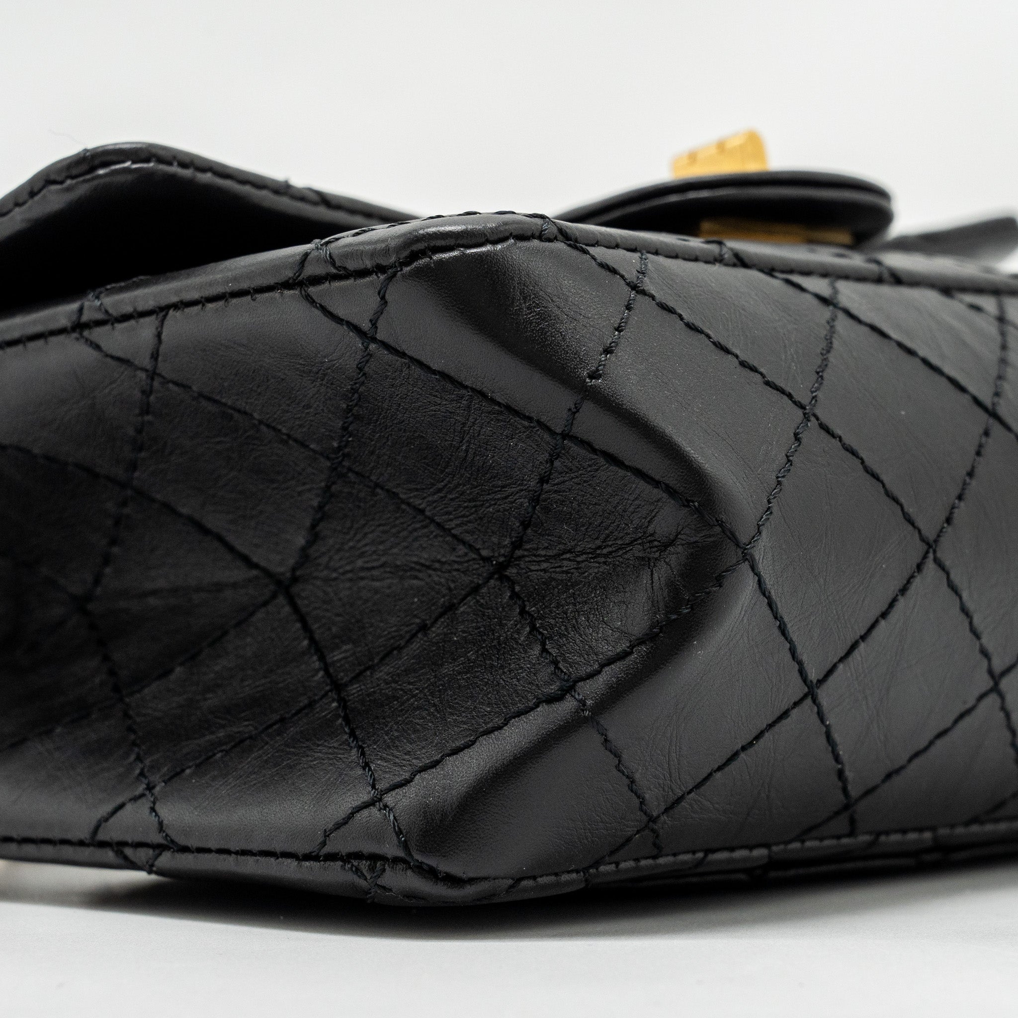 CHANEL MINI 2.55 REISSUE AGED CALFSKIN BLACK GHW (MICROCHIP)