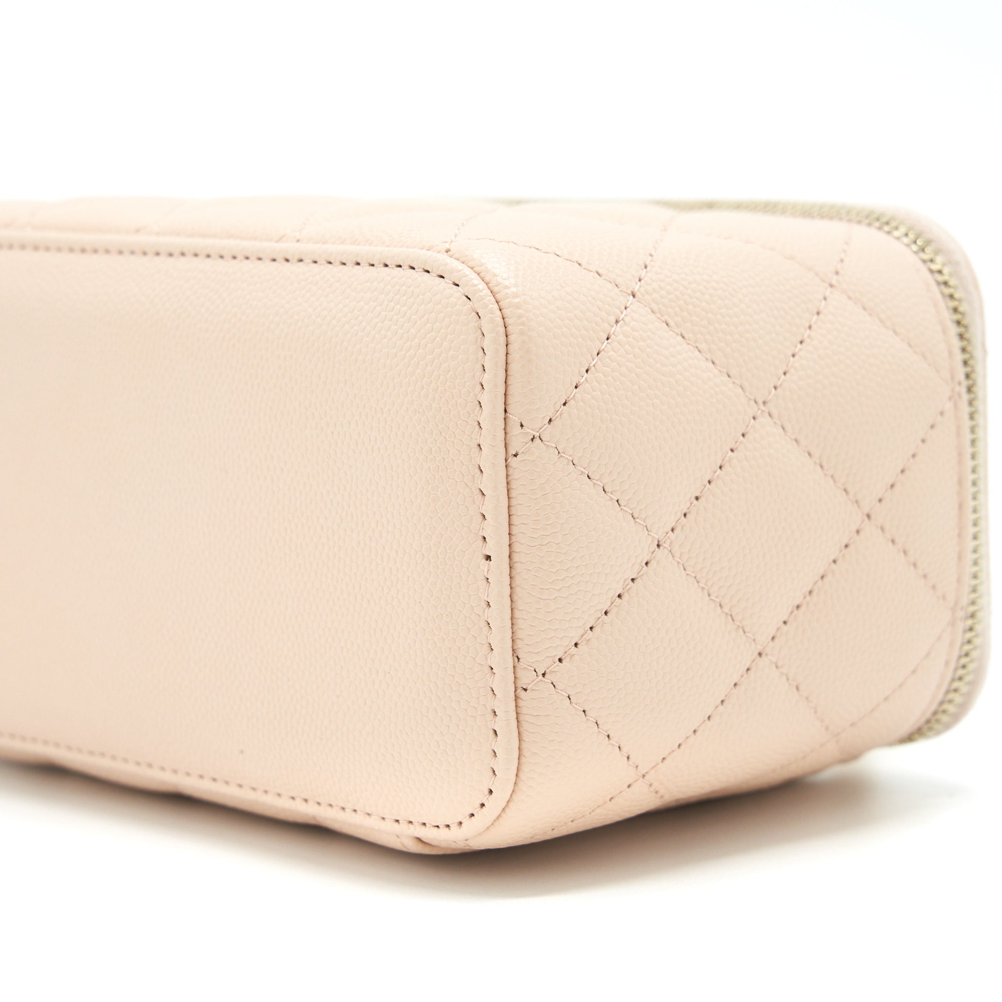 CHANEL LONG VANITY WITH CHAIN CAVIAR BEIGE LGHW