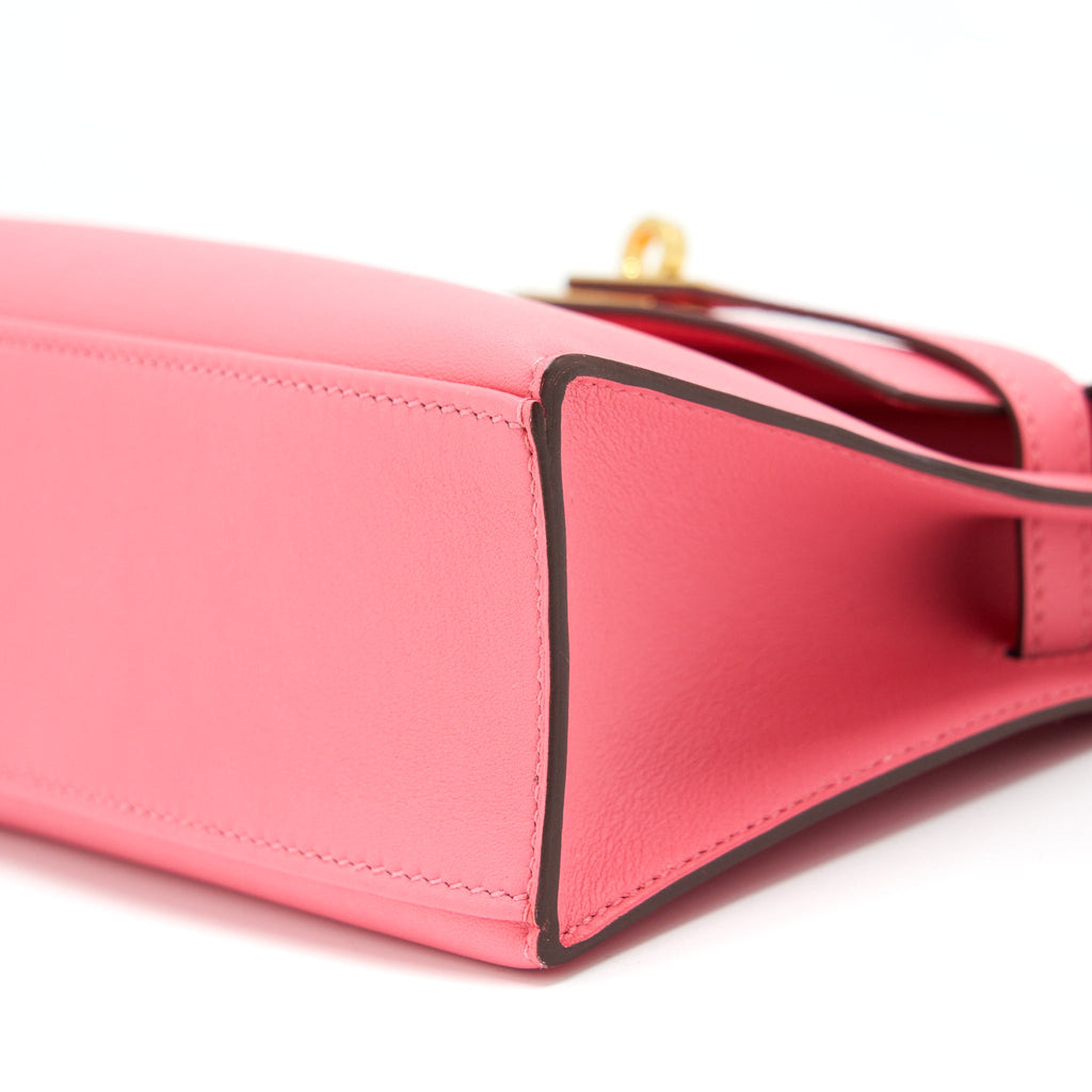 HERMES KELLY POCHETTE SWIFT 8W ROSE AZALEE GHW