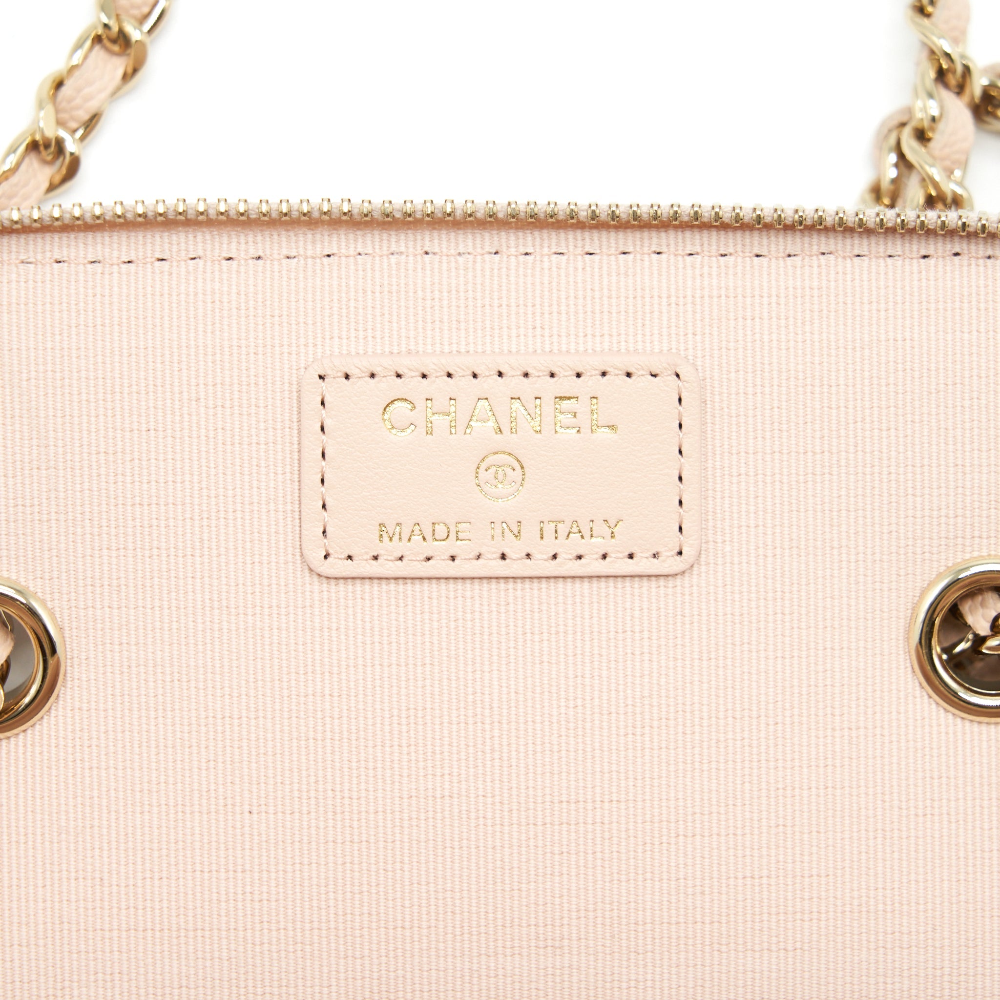 CHANEL LONG VANITY WITH CHAIN CAVIAR BEIGE LGHW
