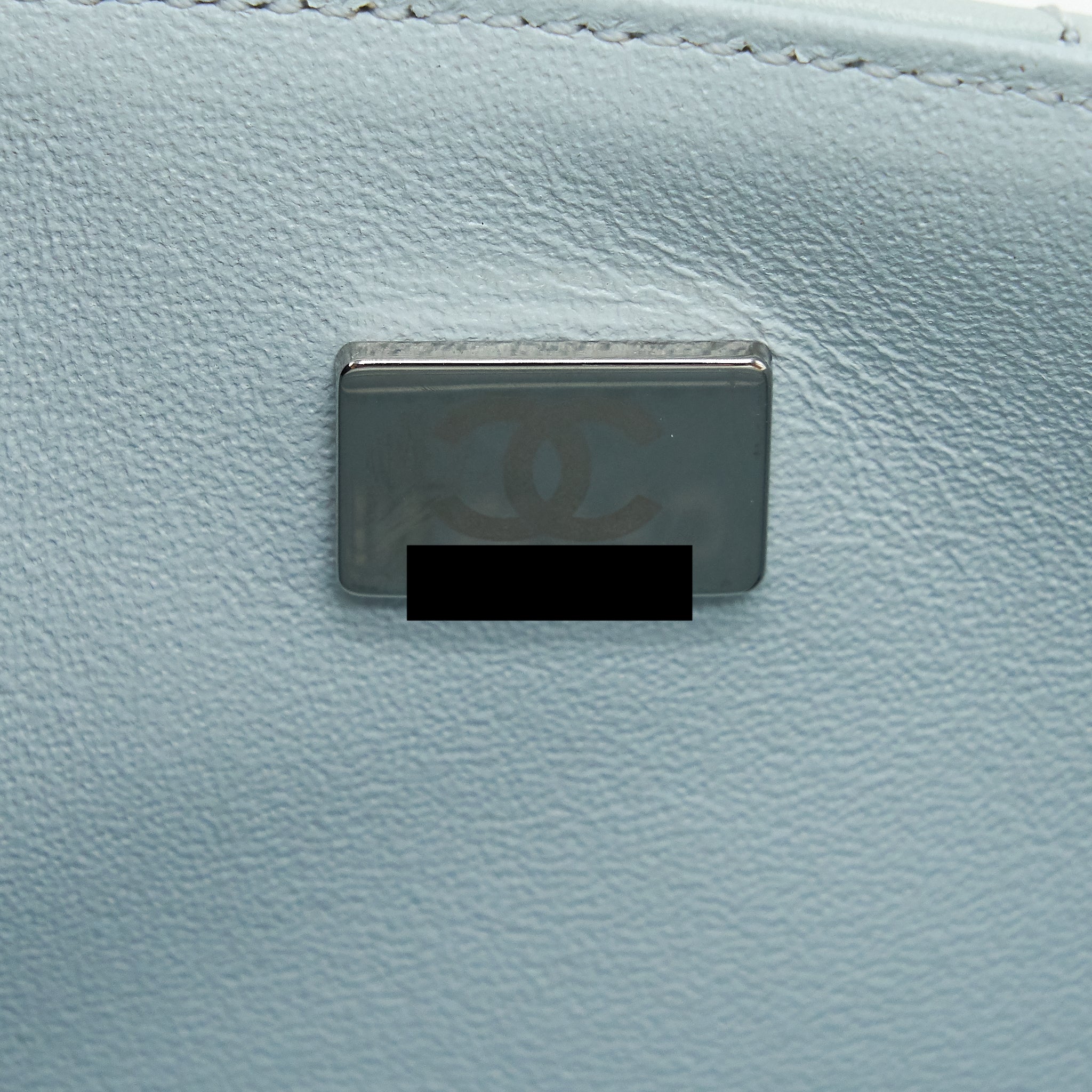 CHANEL CHEVRON MINI 2.55 REISSUE FLAP BAG CALFSKIN LIGHT BLUE SHW